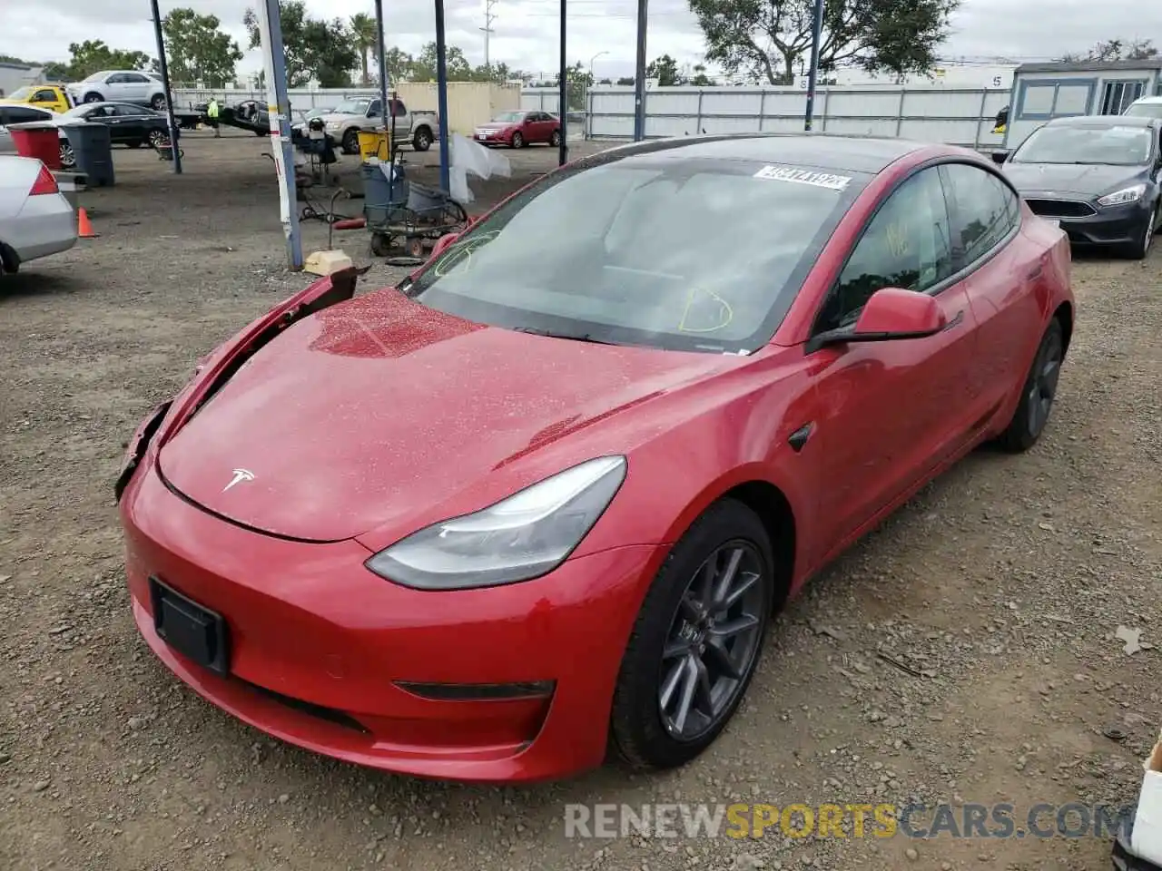 2 Photograph of a damaged car 5YJ3E1EB7NF189124 TESLA MODEL 3 2022