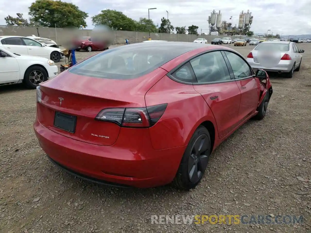 4 Photograph of a damaged car 5YJ3E1EB7NF189124 TESLA MODEL 3 2022