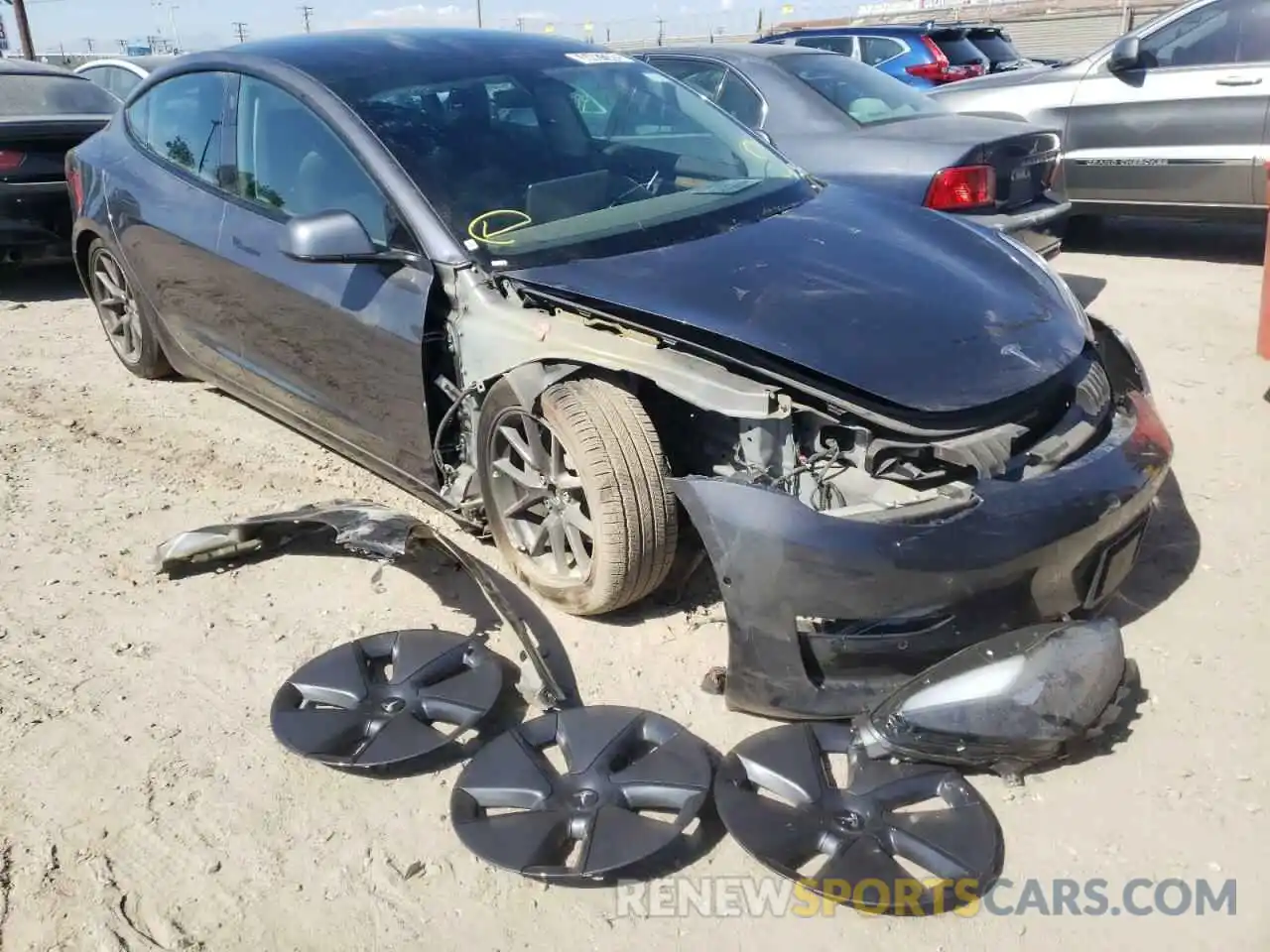 1 Photograph of a damaged car 5YJ3E1EB7NF190936 TESLA MODEL 3 2022