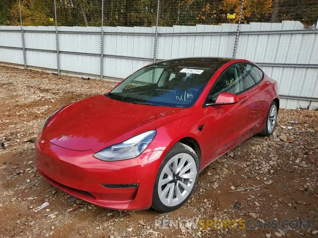 2 Photograph of a damaged car 5YJ3E1EB7NF191066 TESLA MODEL 3 2022