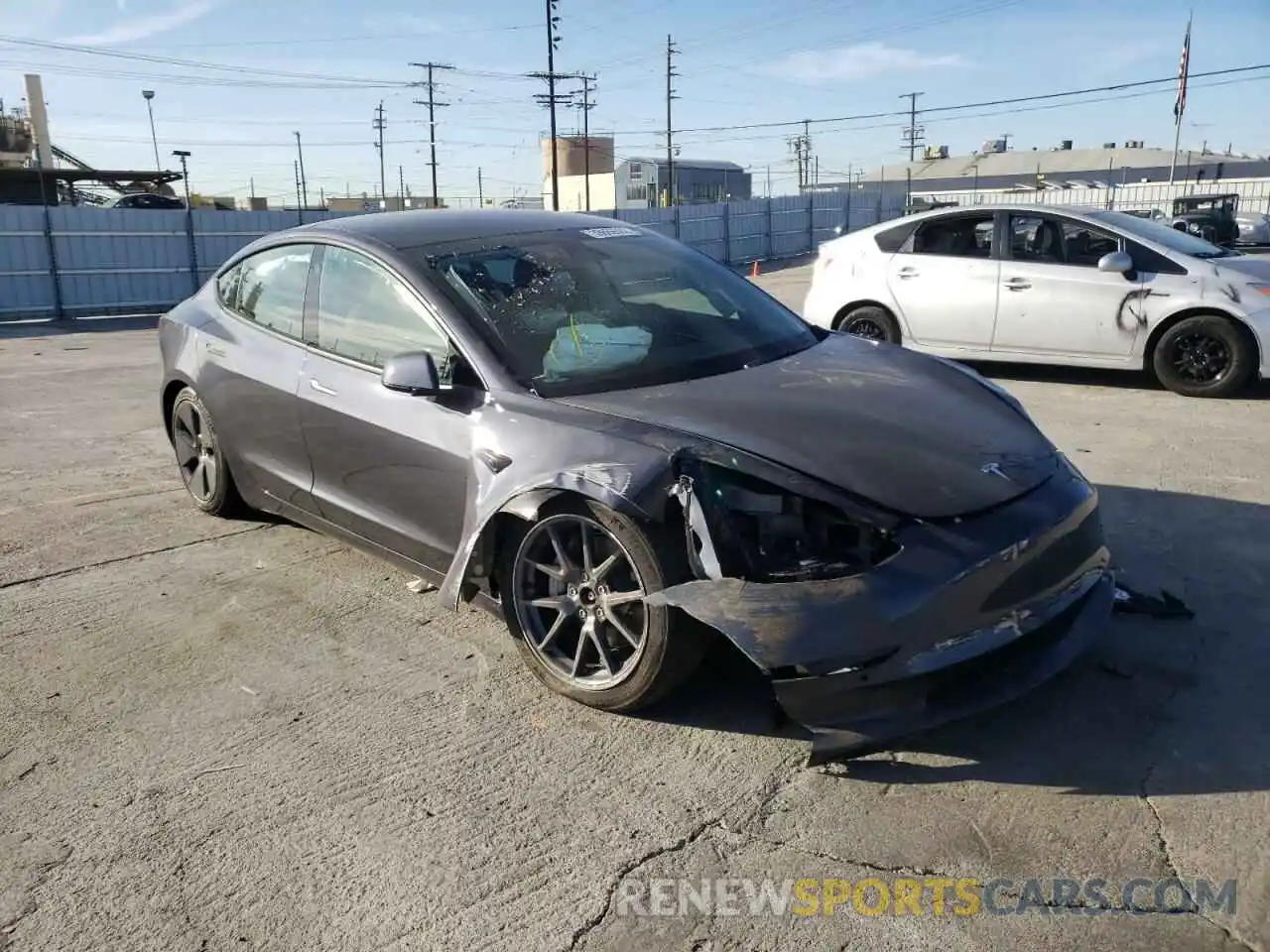 1 Photograph of a damaged car 5YJ3E1EB7NF197773 TESLA MODEL 3 2022