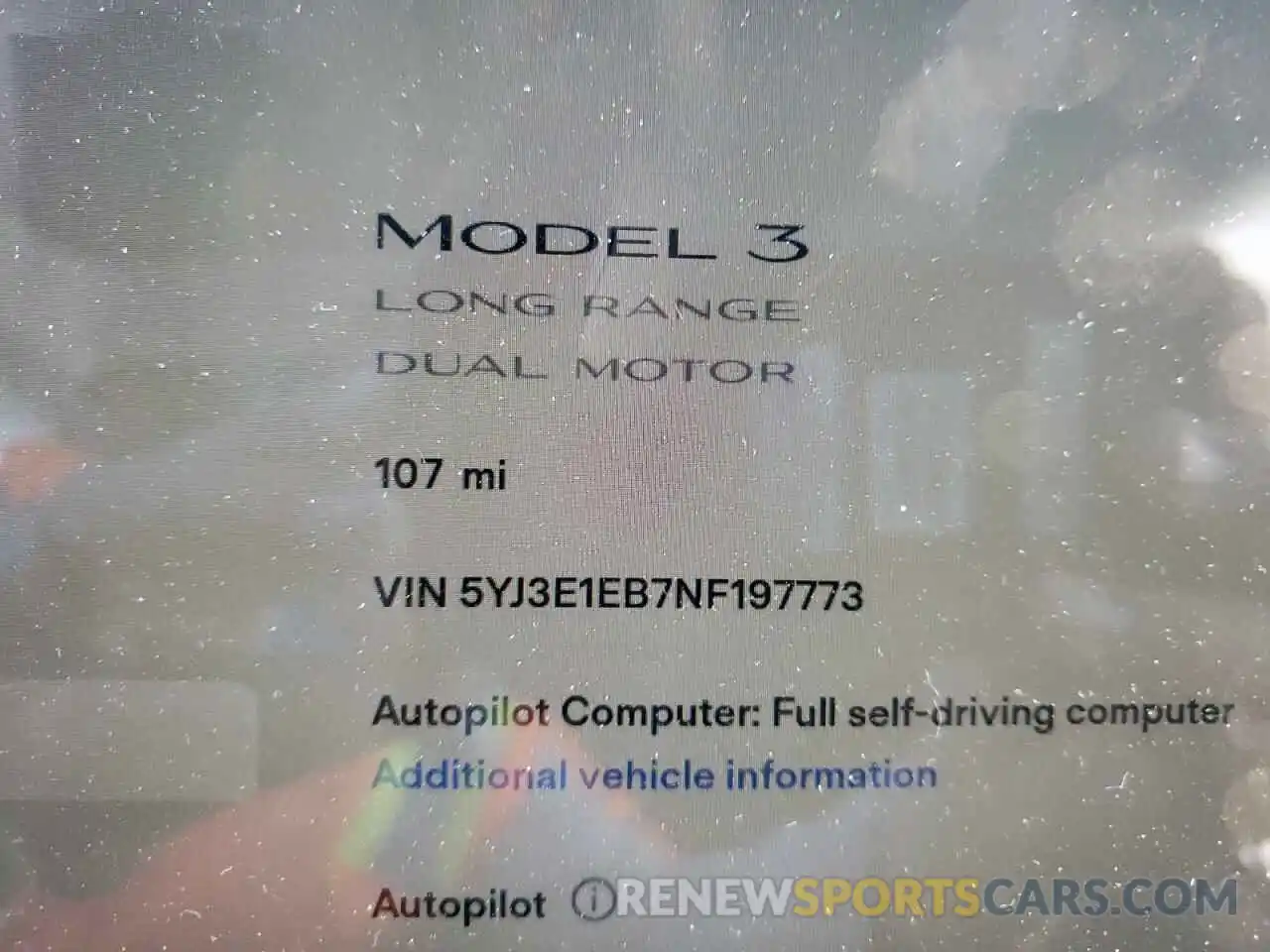 8 Photograph of a damaged car 5YJ3E1EB7NF197773 TESLA MODEL 3 2022