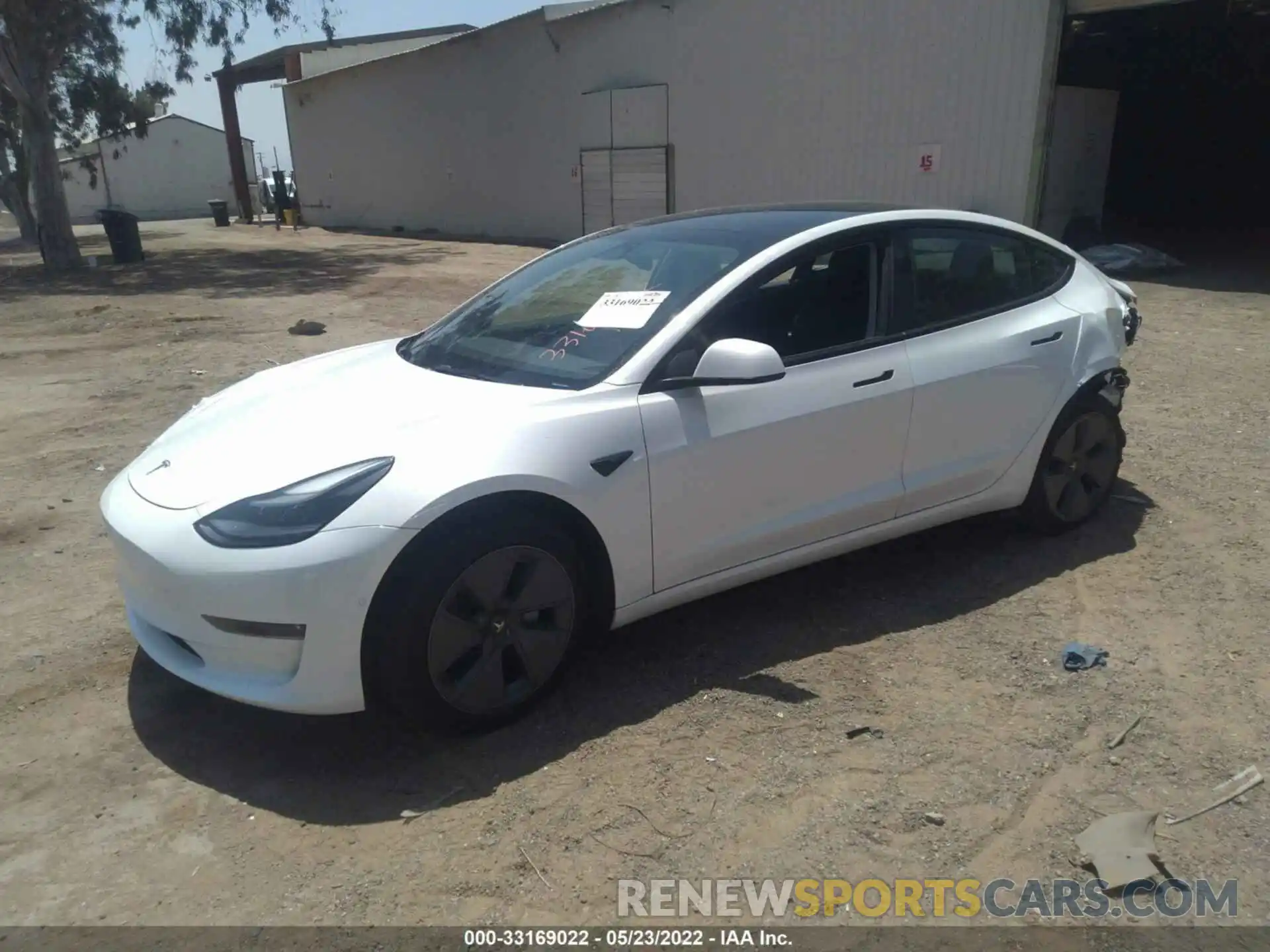 2 Photograph of a damaged car 5YJ3E1EB7NF198180 TESLA MODEL 3 2022