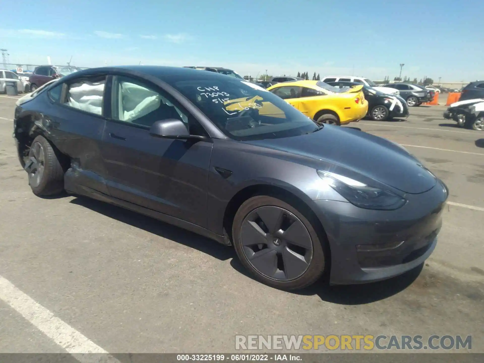 1 Photograph of a damaged car 5YJ3E1EB7NF202437 TESLA MODEL 3 2022