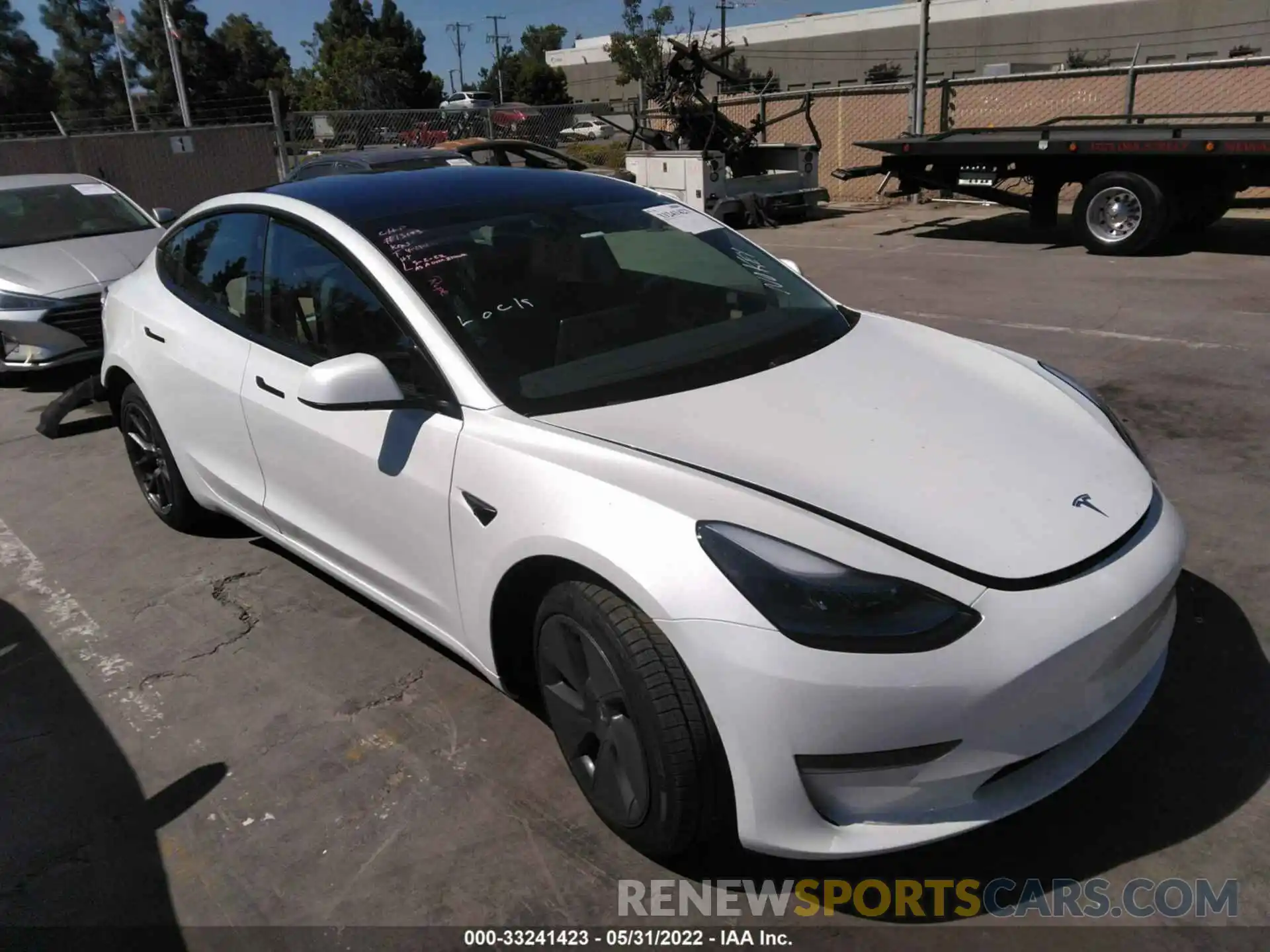 1 Photograph of a damaged car 5YJ3E1EB7NF213132 TESLA MODEL 3 2022