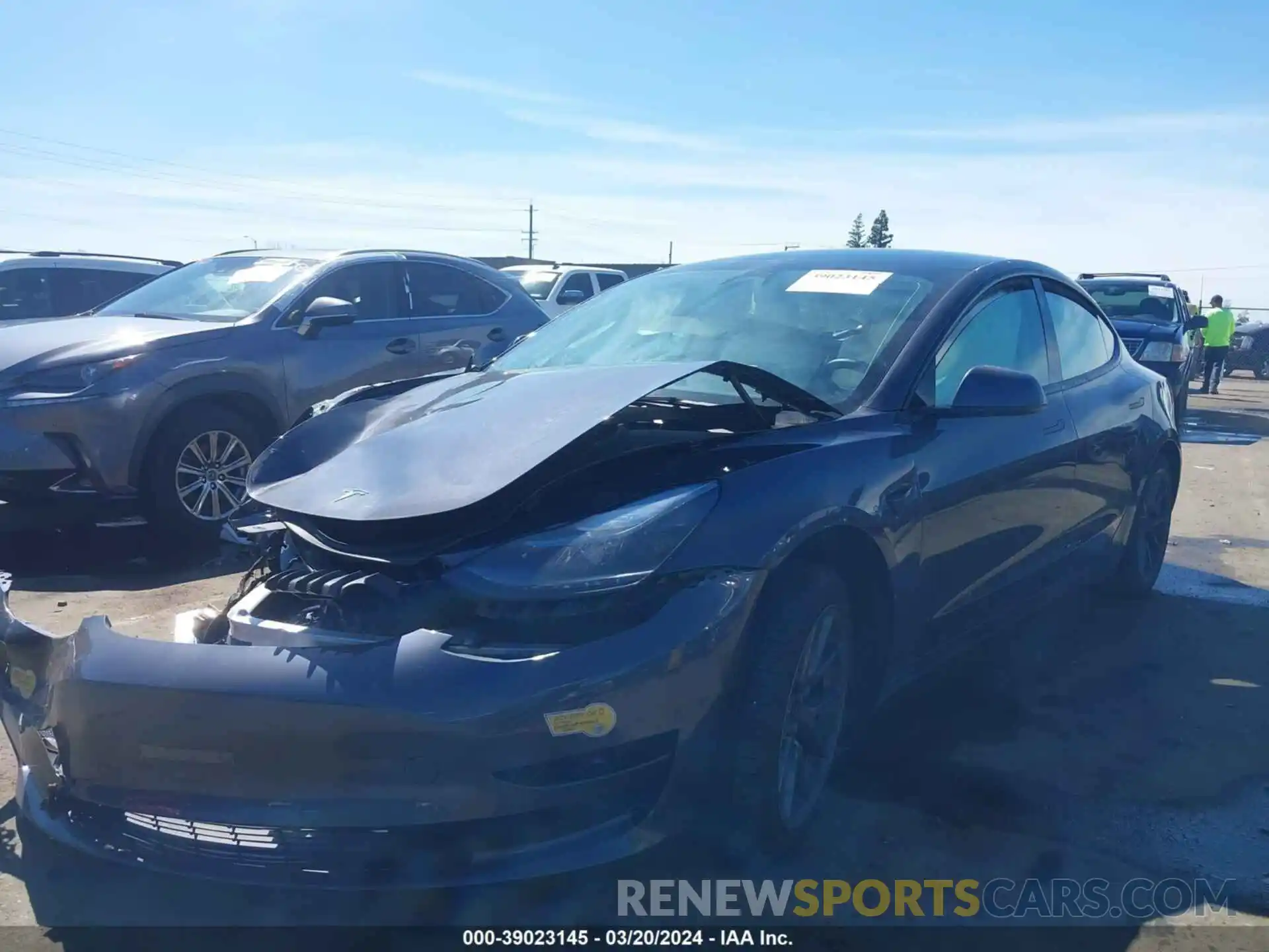 2 Photograph of a damaged car 5YJ3E1EB7NF232375 TESLA MODEL 3 2022