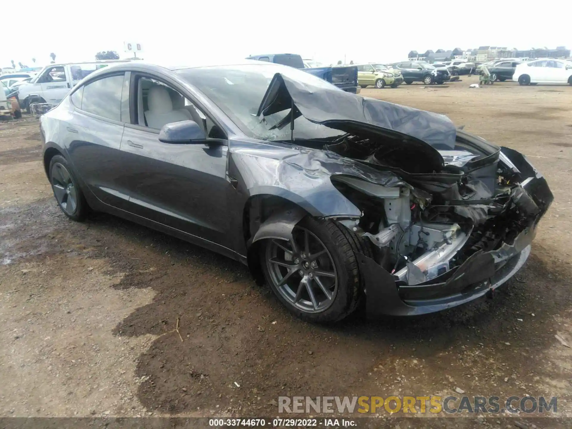 1 Photograph of a damaged car 5YJ3E1EB7NF275730 TESLA MODEL 3 2022