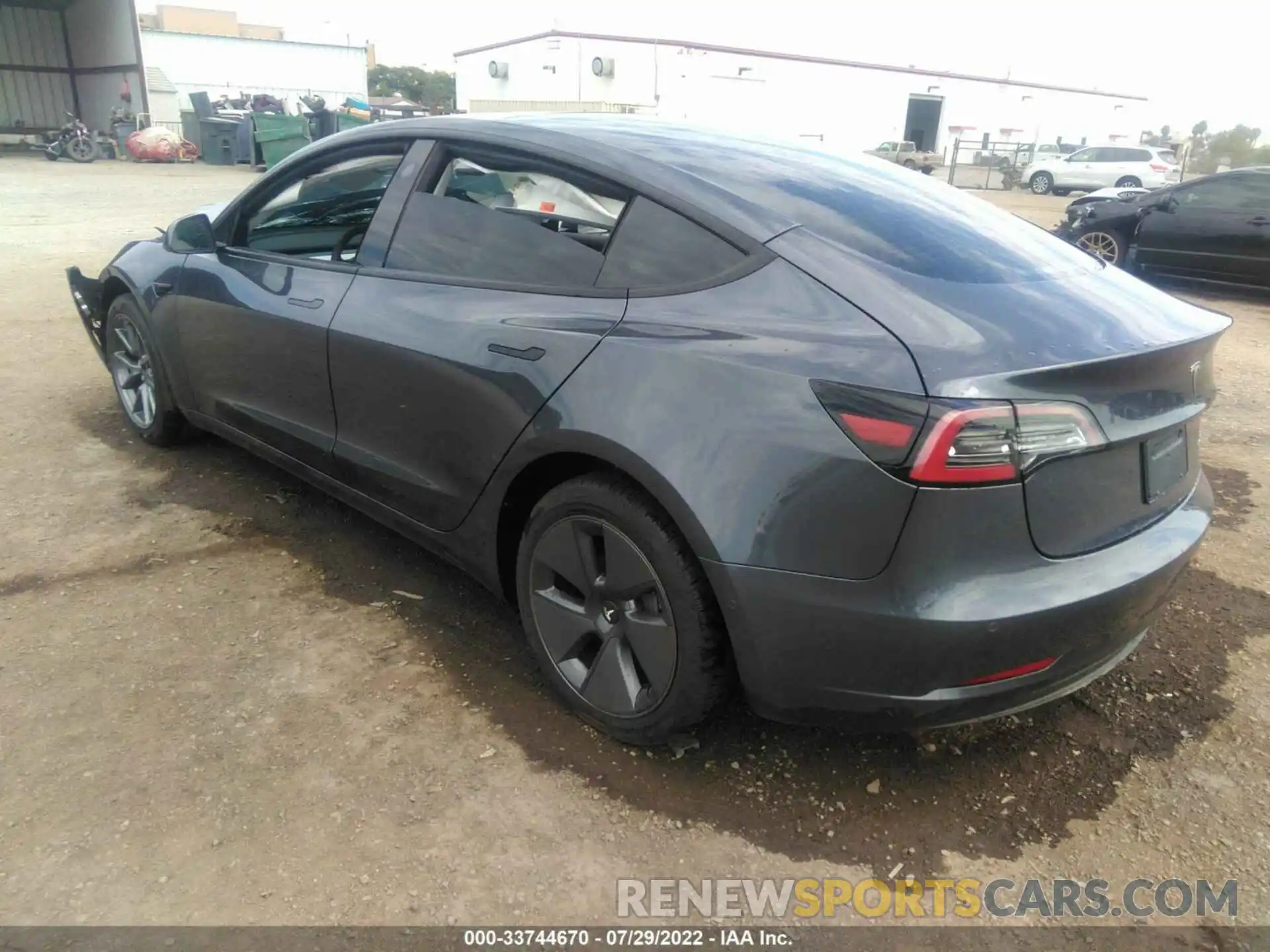 3 Photograph of a damaged car 5YJ3E1EB7NF275730 TESLA MODEL 3 2022