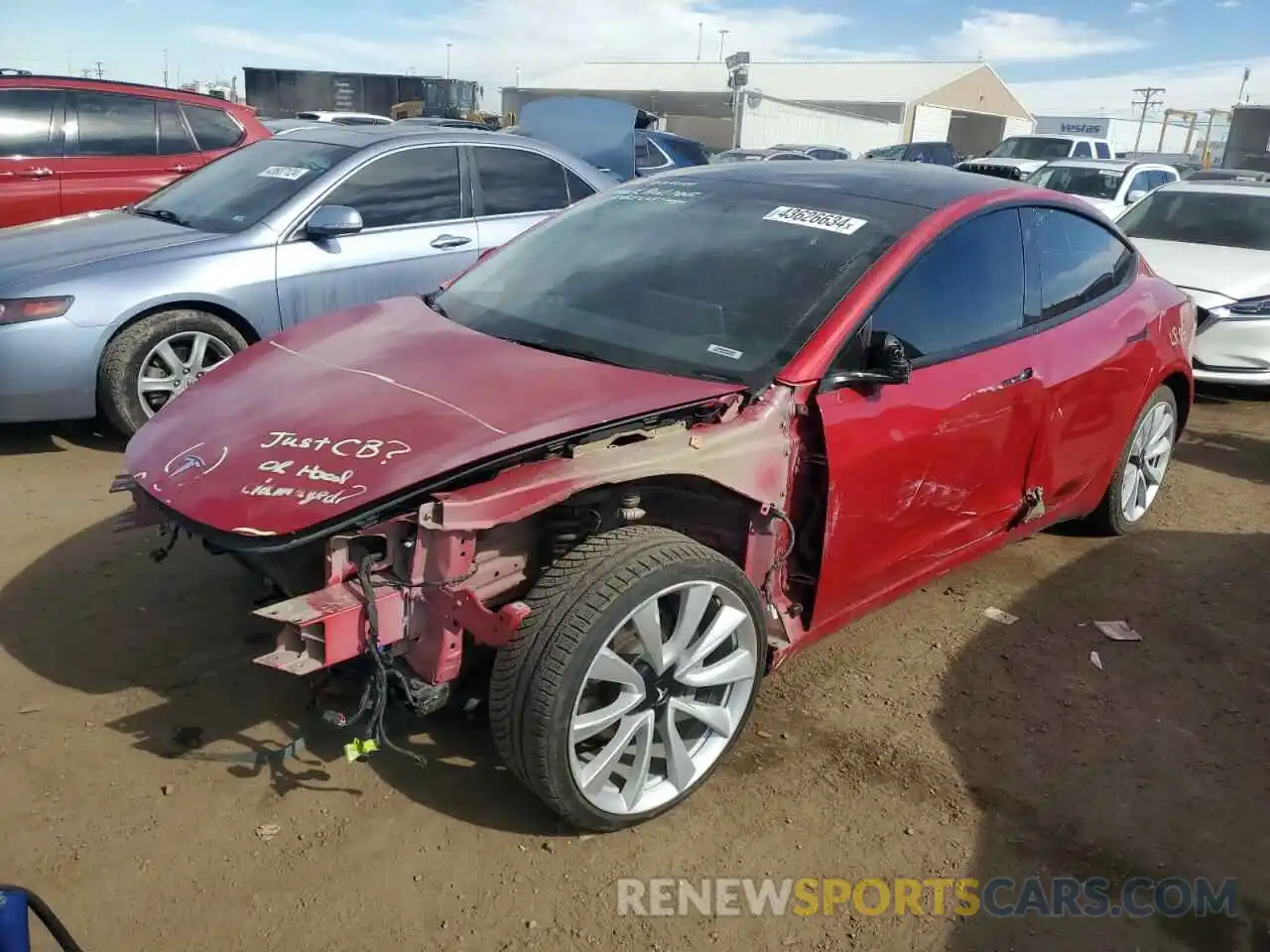 1 Photograph of a damaged car 5YJ3E1EB8NF102928 TESLA MODEL 3 2022