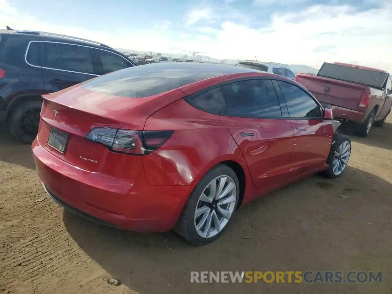 3 Photograph of a damaged car 5YJ3E1EB8NF102928 TESLA MODEL 3 2022