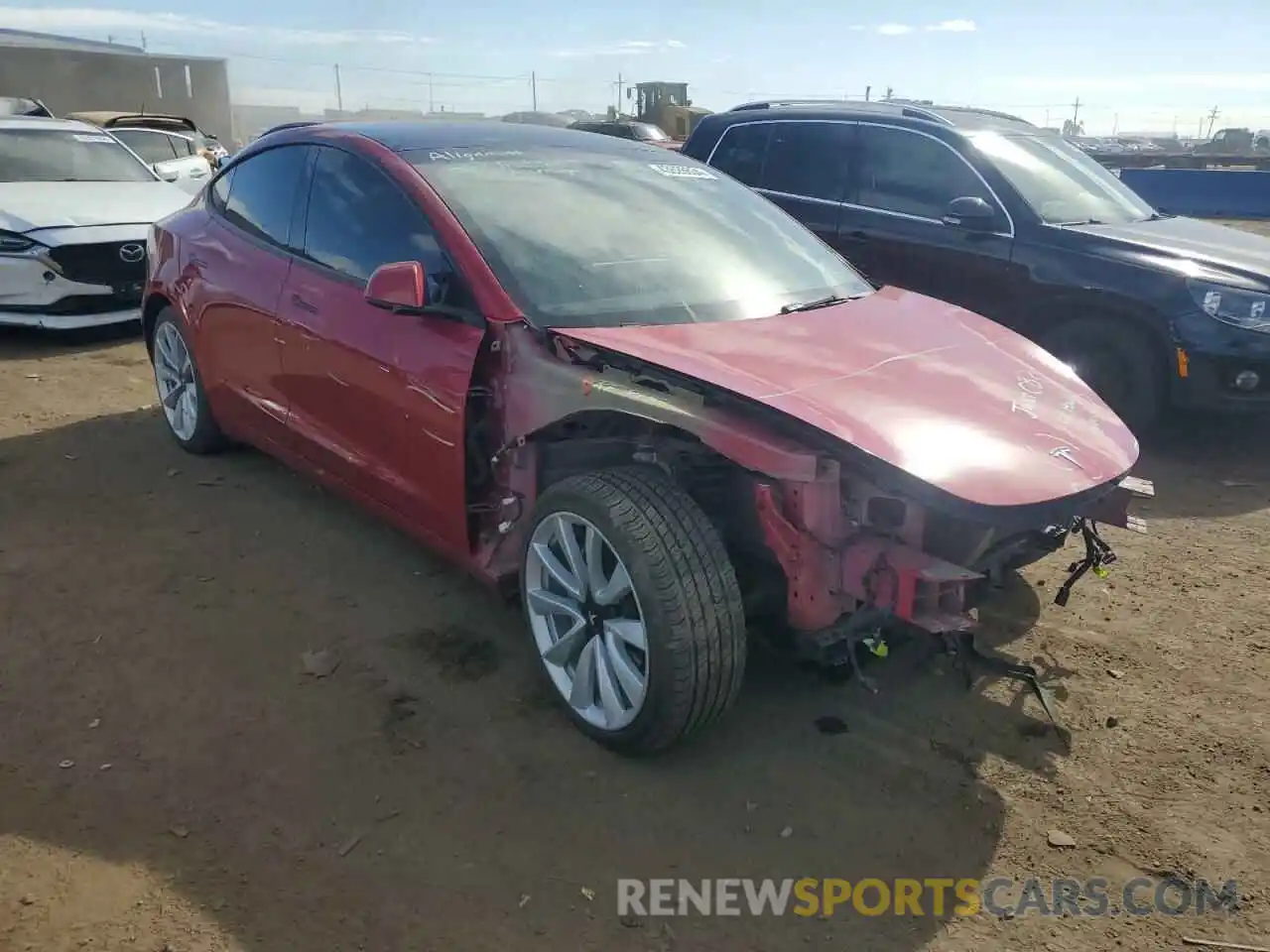 4 Photograph of a damaged car 5YJ3E1EB8NF102928 TESLA MODEL 3 2022