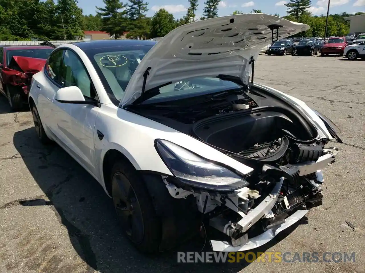 1 Photograph of a damaged car 5YJ3E1EB8NF119213 TESLA MODEL 3 2022