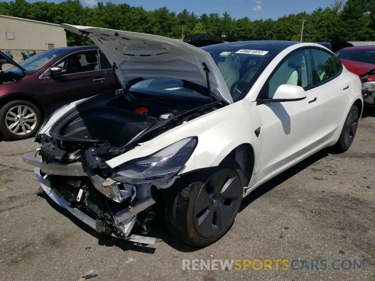 2 Photograph of a damaged car 5YJ3E1EB8NF119213 TESLA MODEL 3 2022