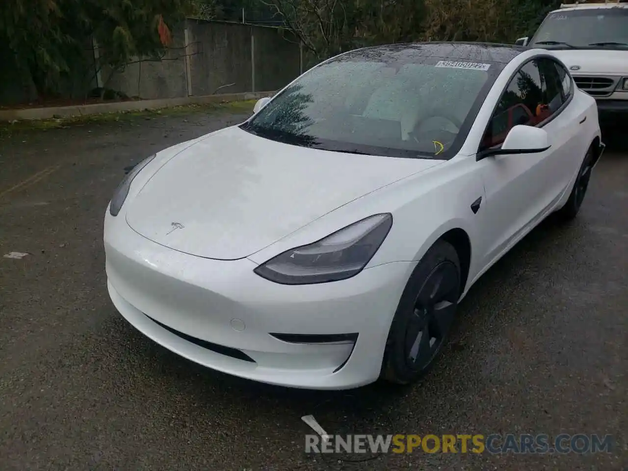 2 Фотография поврежденного автомобиля 5YJ3E1EB8NF127568 TESLA MODEL 3 2022