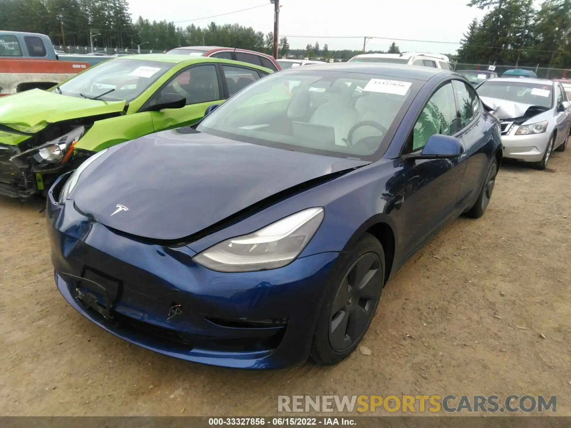 2 Photograph of a damaged car 5YJ3E1EB8NF130101 TESLA MODEL 3 2022