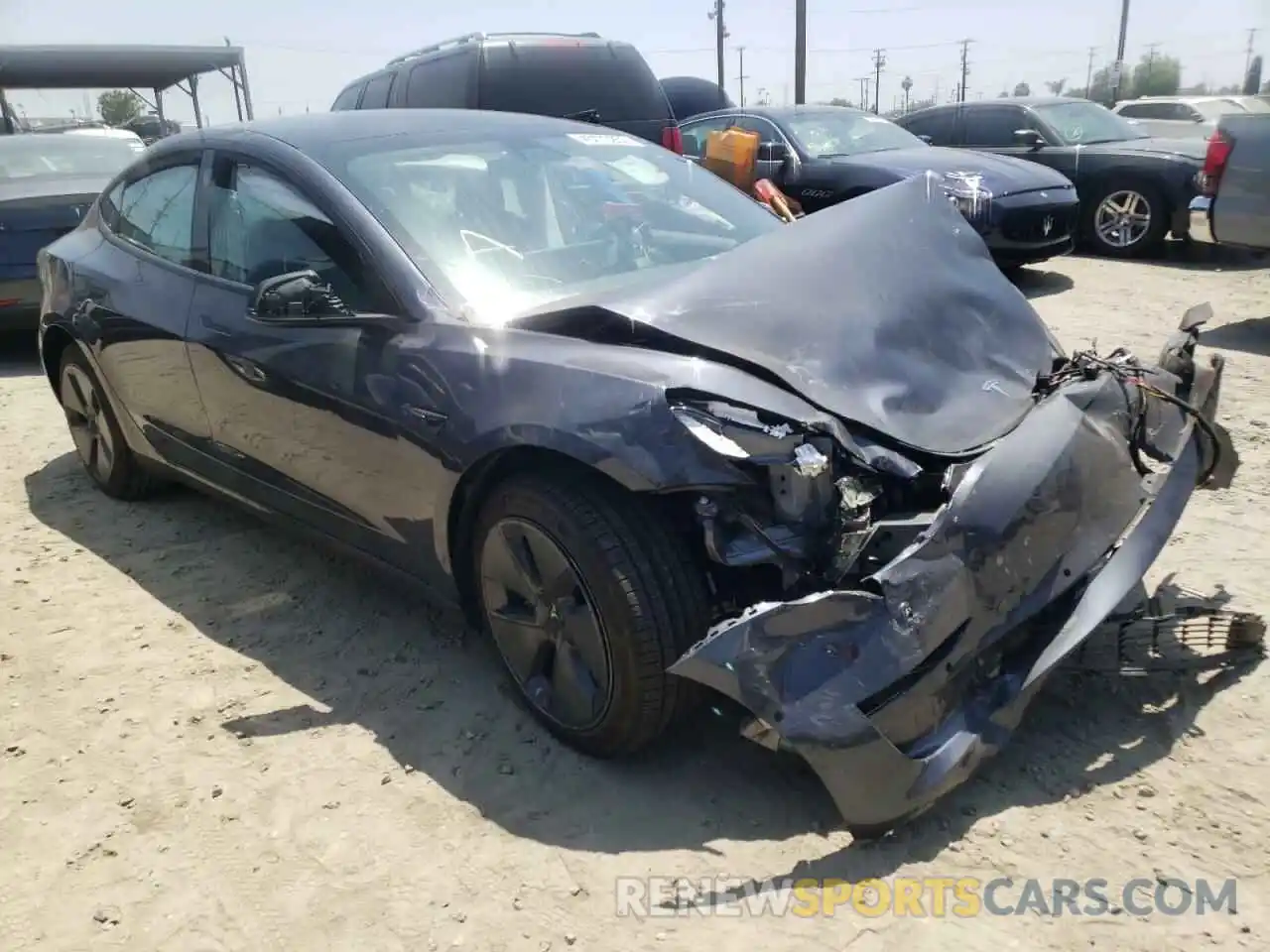 1 Photograph of a damaged car 5YJ3E1EB8NF135878 TESLA MODEL 3 2022