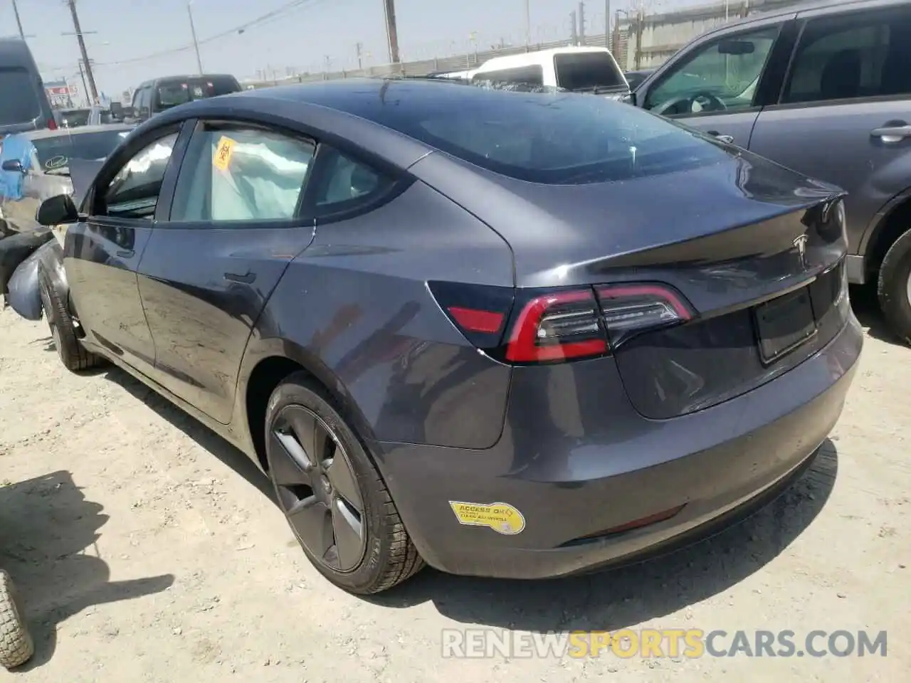 3 Photograph of a damaged car 5YJ3E1EB8NF135878 TESLA MODEL 3 2022