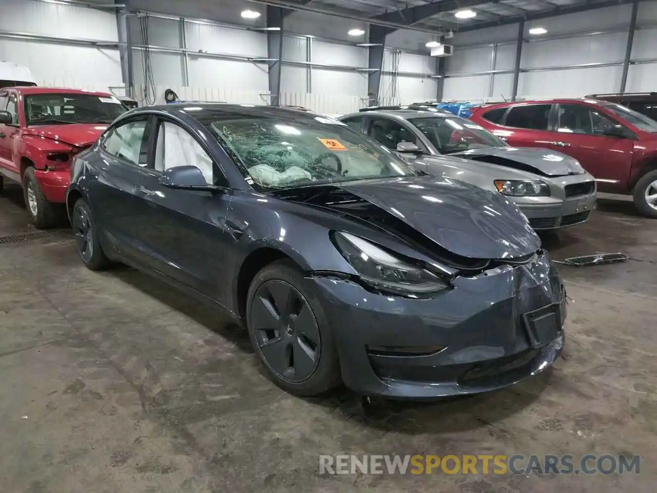 1 Photograph of a damaged car 5YJ3E1EB8NF185468 TESLA MODEL 3 2022