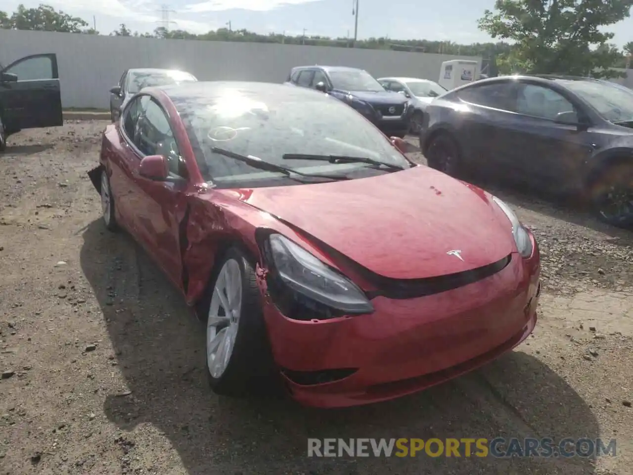 1 Photograph of a damaged car 5YJ3E1EB8NF186538 TESLA MODEL 3 2022