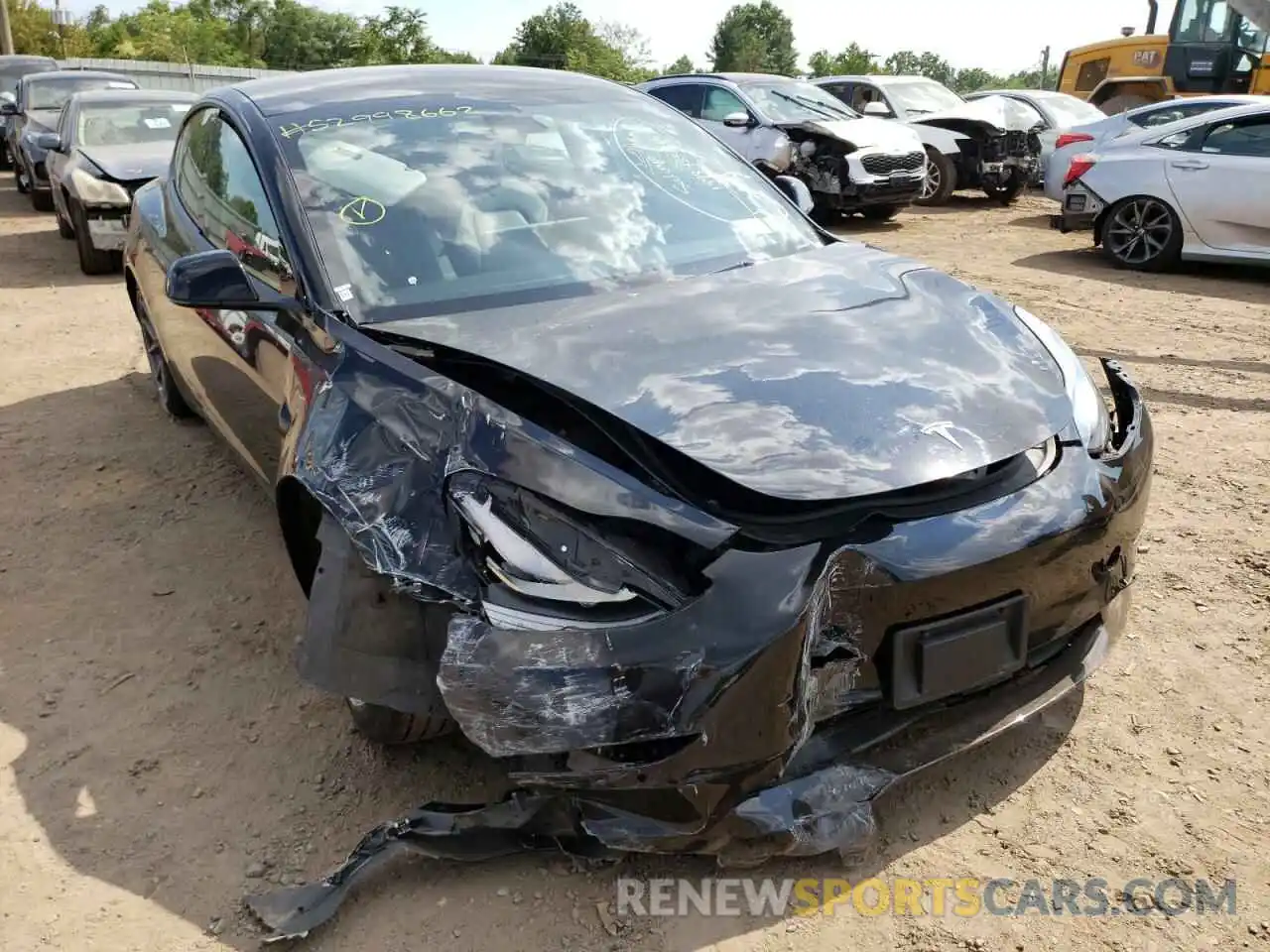 1 Photograph of a damaged car 5YJ3E1EB8NF186927 TESLA MODEL 3 2022