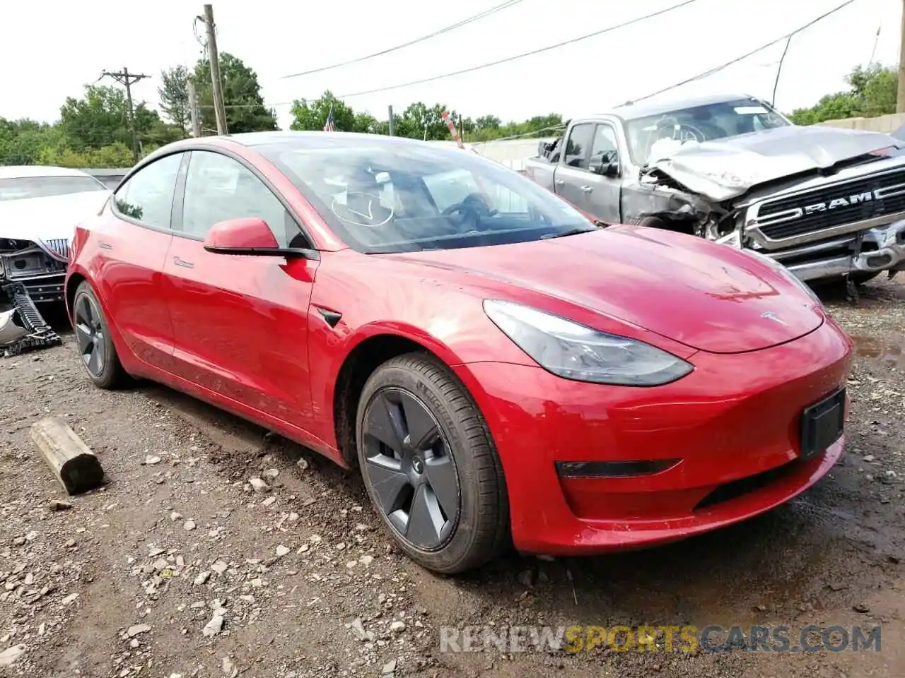 1 Photograph of a damaged car 5YJ3E1EB8NF191609 TESLA MODEL 3 2022