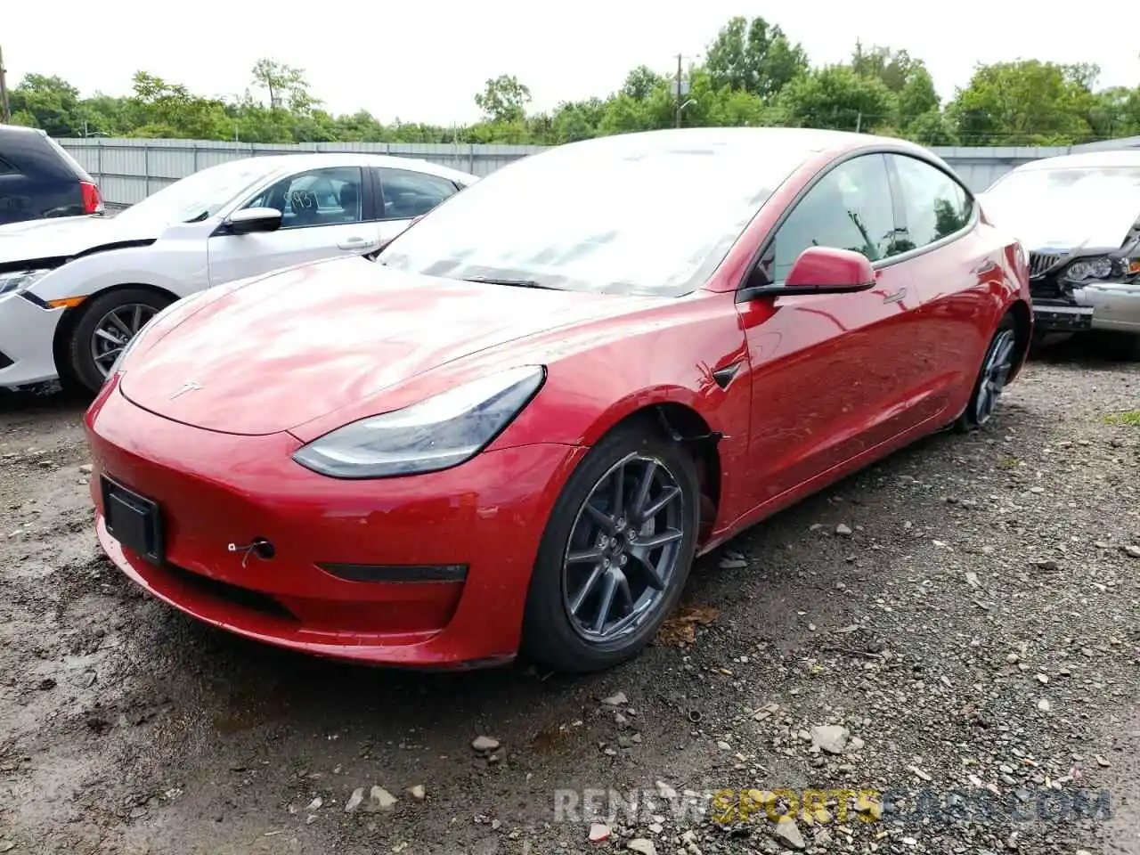 2 Photograph of a damaged car 5YJ3E1EB8NF191609 TESLA MODEL 3 2022