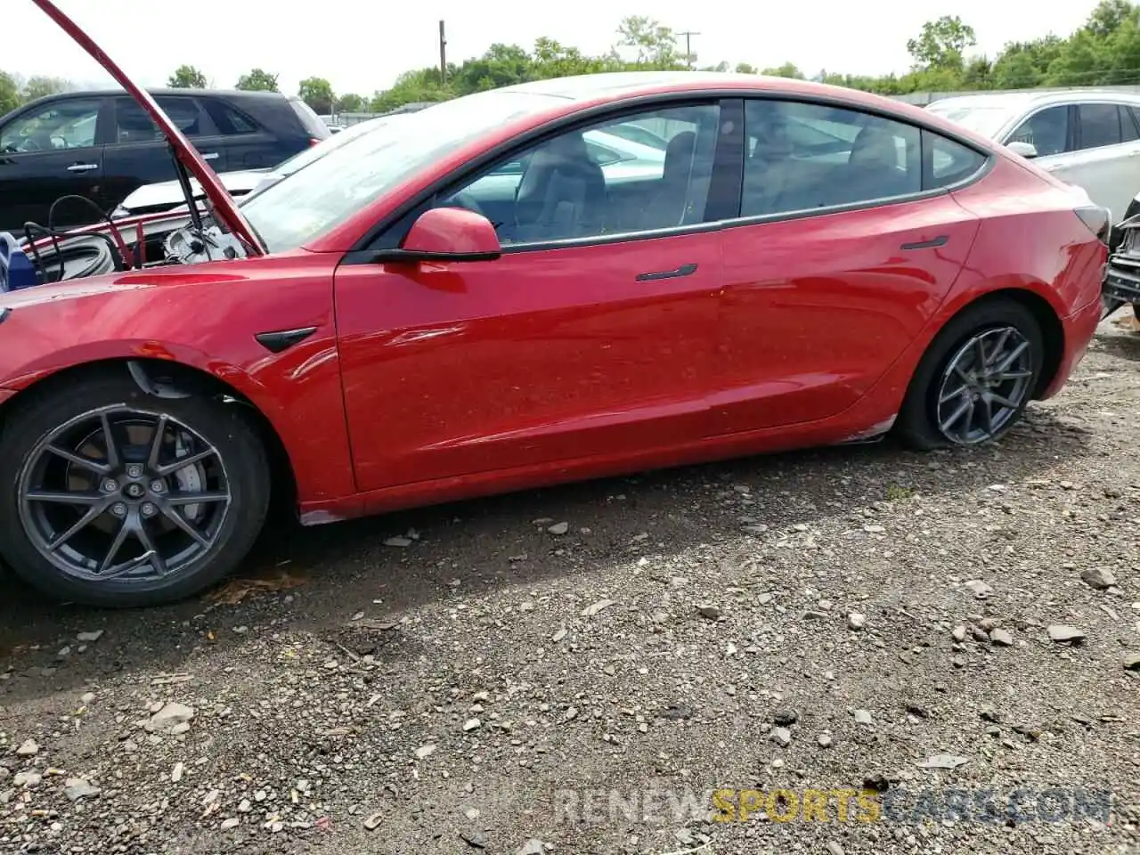 9 Photograph of a damaged car 5YJ3E1EB8NF191609 TESLA MODEL 3 2022