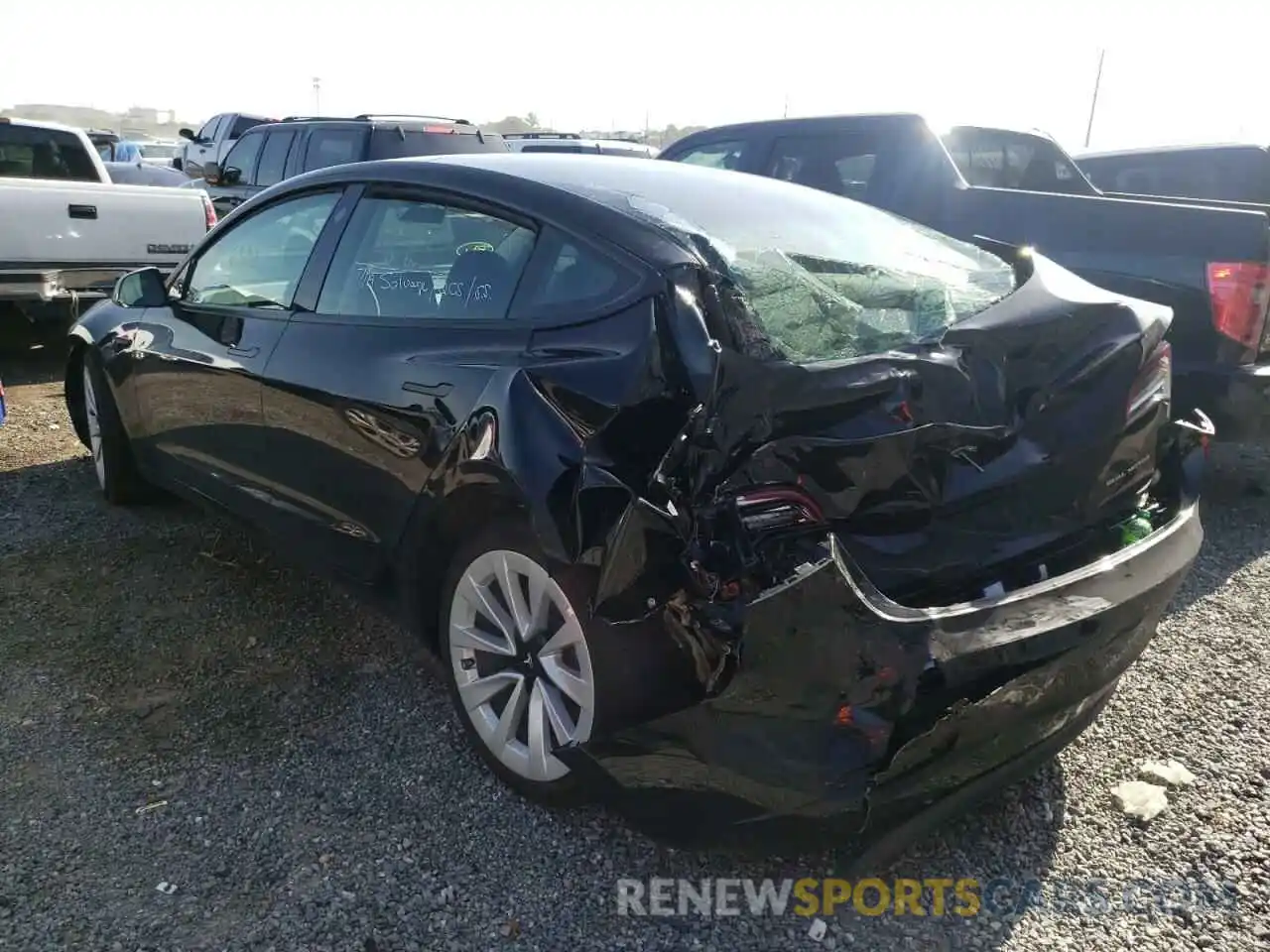 3 Photograph of a damaged car 5YJ3E1EB8NF192288 TESLA MODEL 3 2022