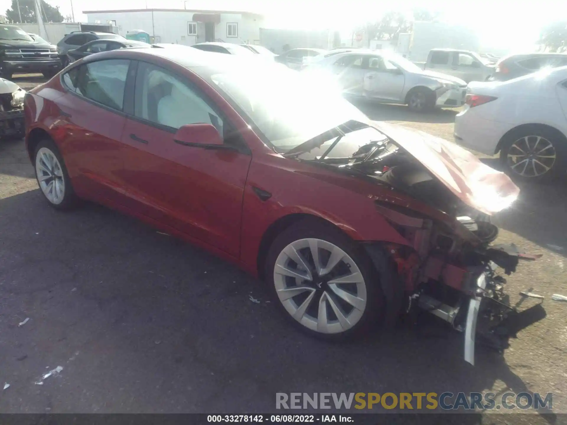 1 Photograph of a damaged car 5YJ3E1EB8NF203354 TESLA MODEL 3 2022