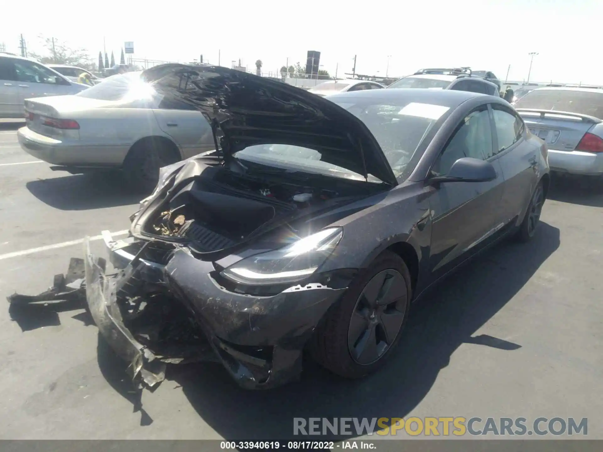 2 Photograph of a damaged car 5YJ3E1EB8NF207789 TESLA MODEL 3 2022