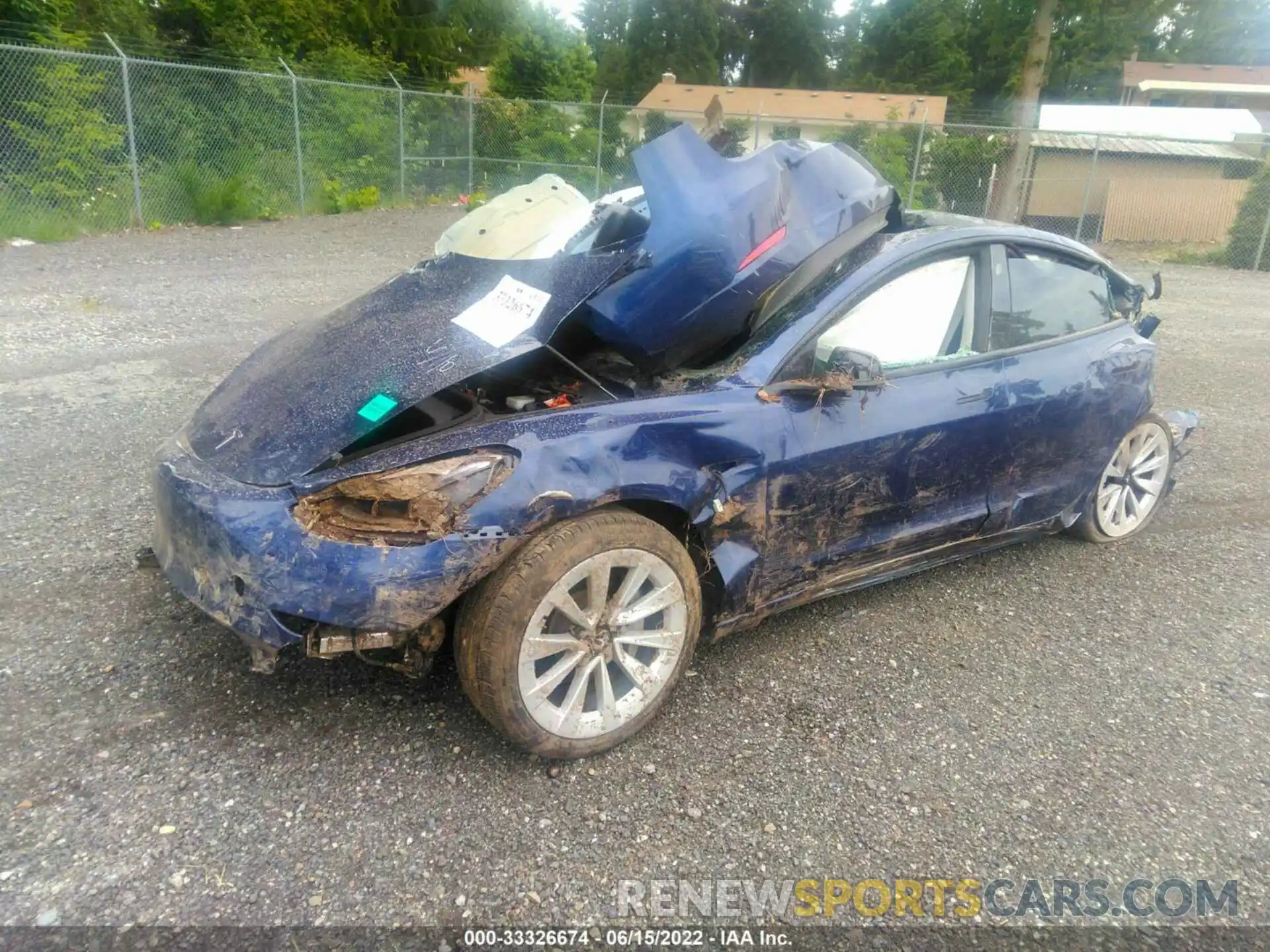 2 Photograph of a damaged car 5YJ3E1EB8NF248021 TESLA MODEL 3 2022