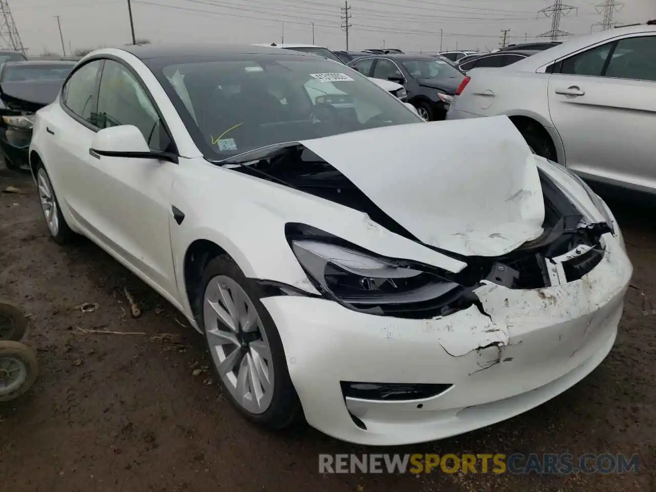 1 Photograph of a damaged car 5YJ3E1EB9NF106373 TESLA MODEL 3 2022