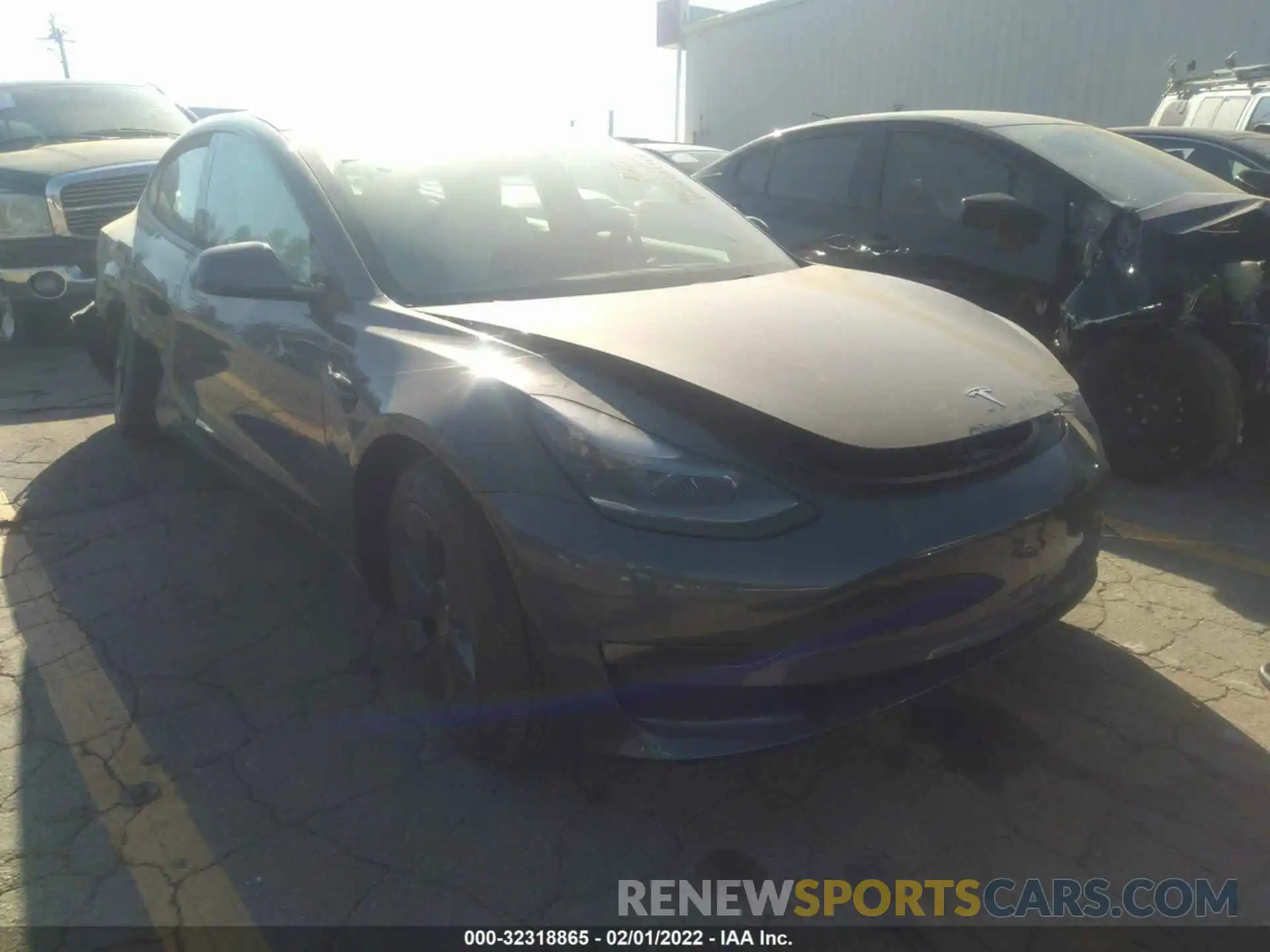 1 Photograph of a damaged car 5YJ3E1EB9NF115090 TESLA MODEL 3 2022