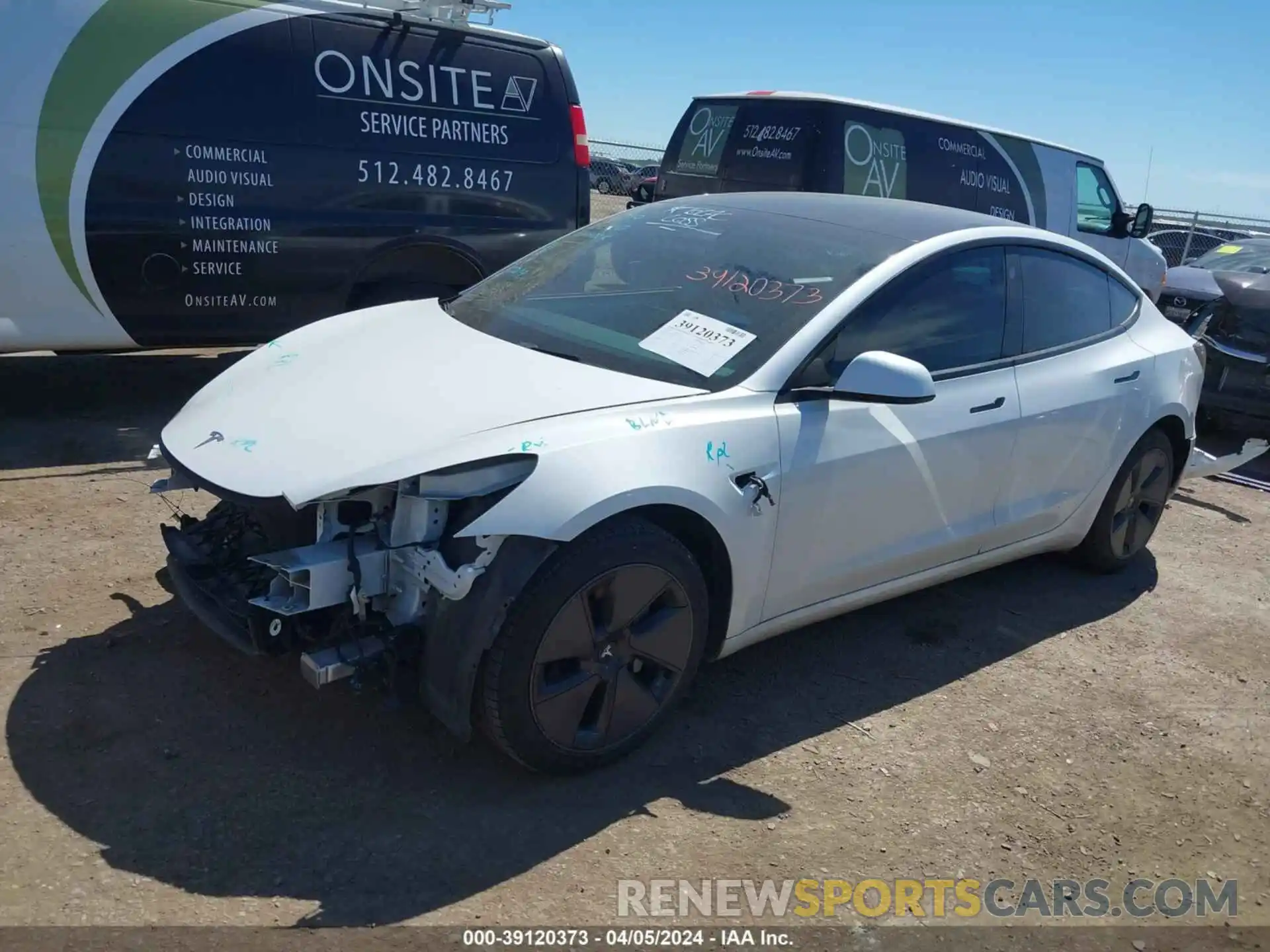 2 Photograph of a damaged car 5YJ3E1EB9NF122525 TESLA MODEL 3 2022