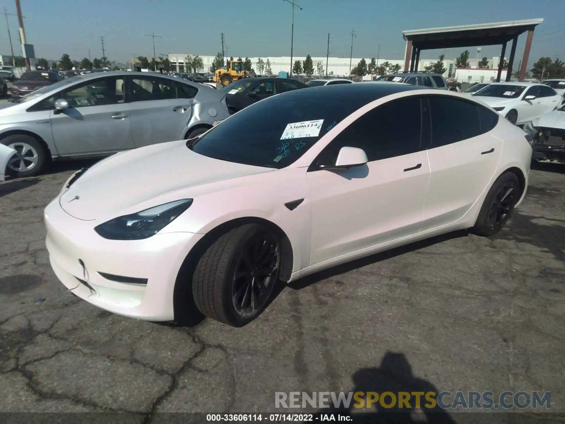 2 Photograph of a damaged car 5YJ3E1EB9NF130964 TESLA MODEL 3 2022