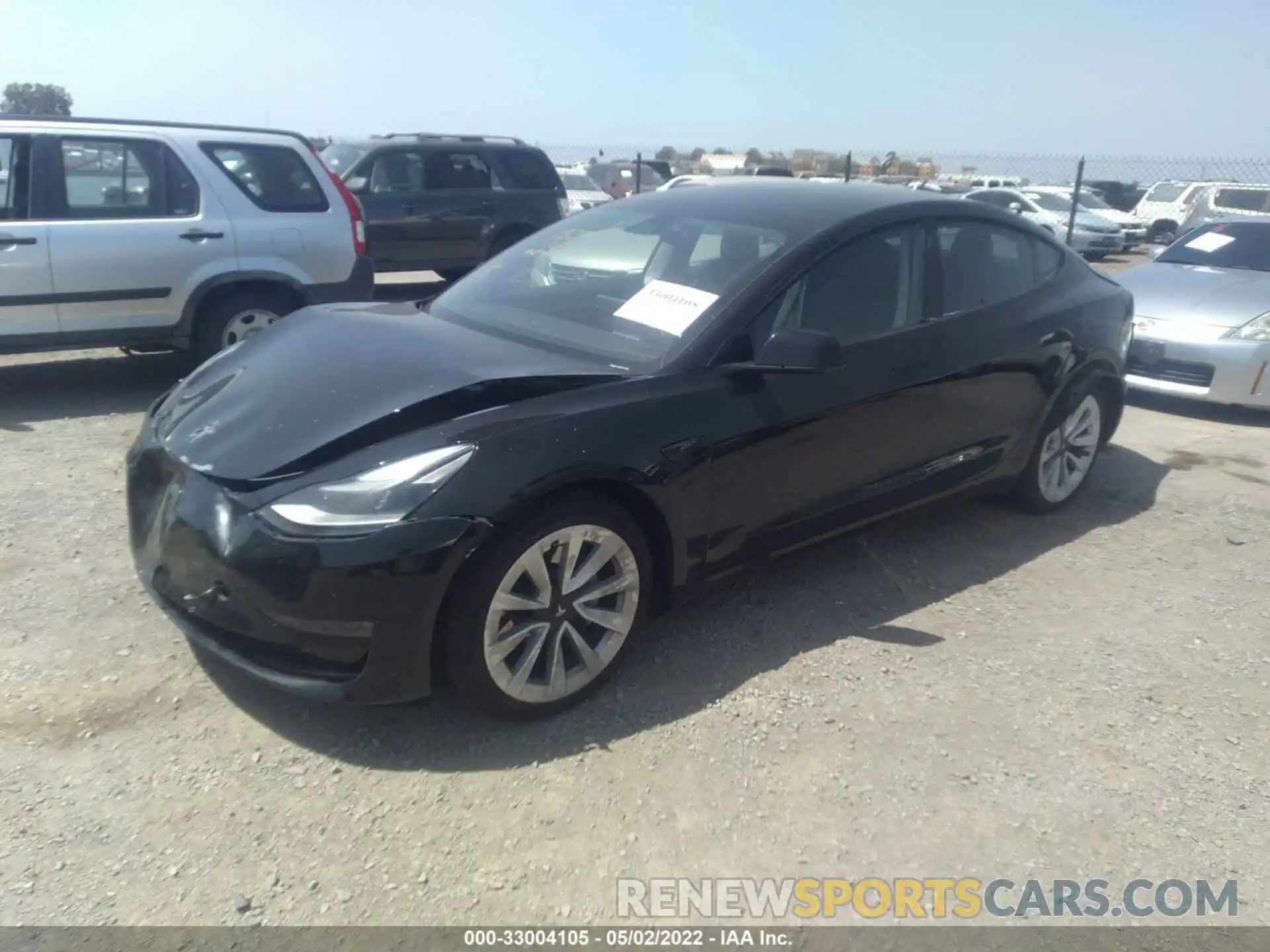 2 Photograph of a damaged car 5YJ3E1EB9NF134996 TESLA MODEL 3 2022