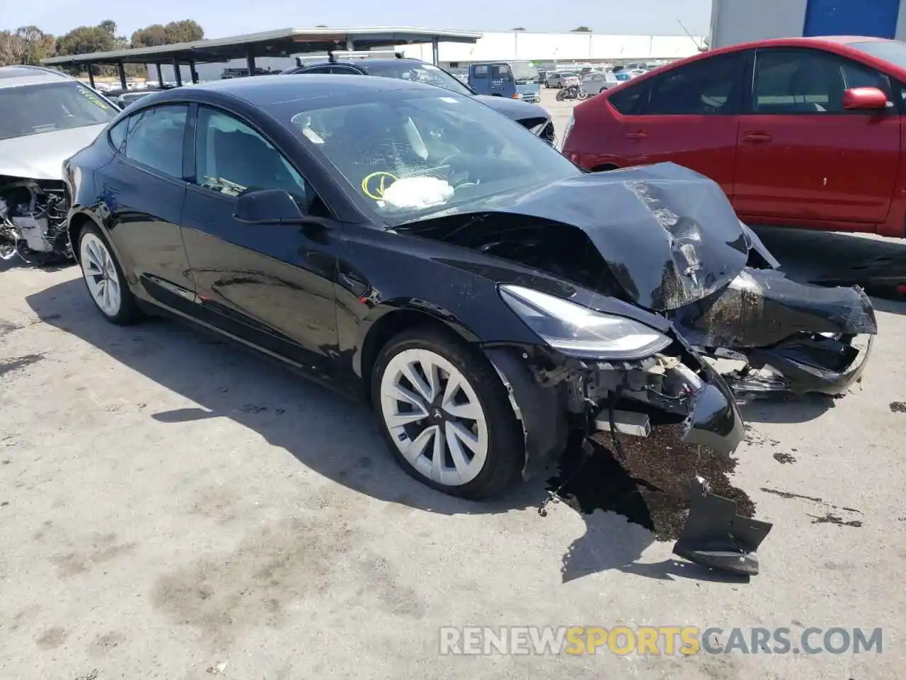 1 Photograph of a damaged car 5YJ3E1EB9NF143293 TESLA MODEL 3 2022