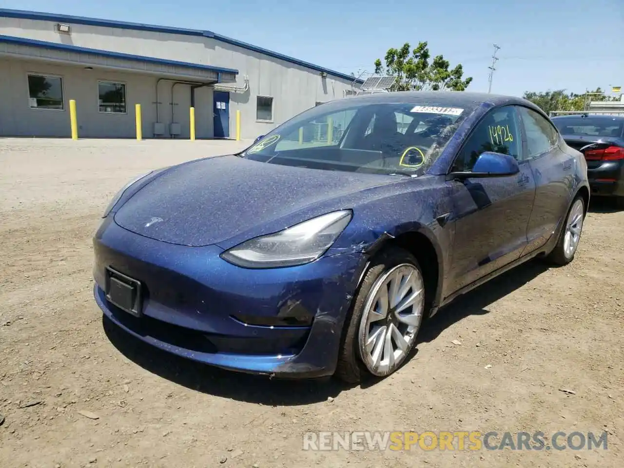 2 Photograph of a damaged car 5YJ3E1EB9NF144802 TESLA MODEL 3 2022