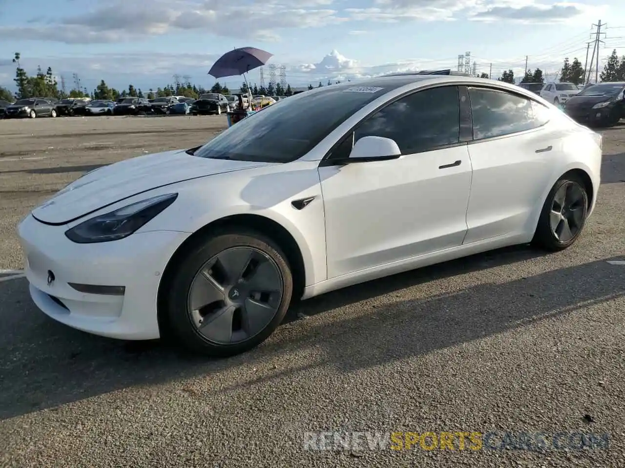 1 Photograph of a damaged car 5YJ3E1EB9NF161387 TESLA MODEL 3 2022