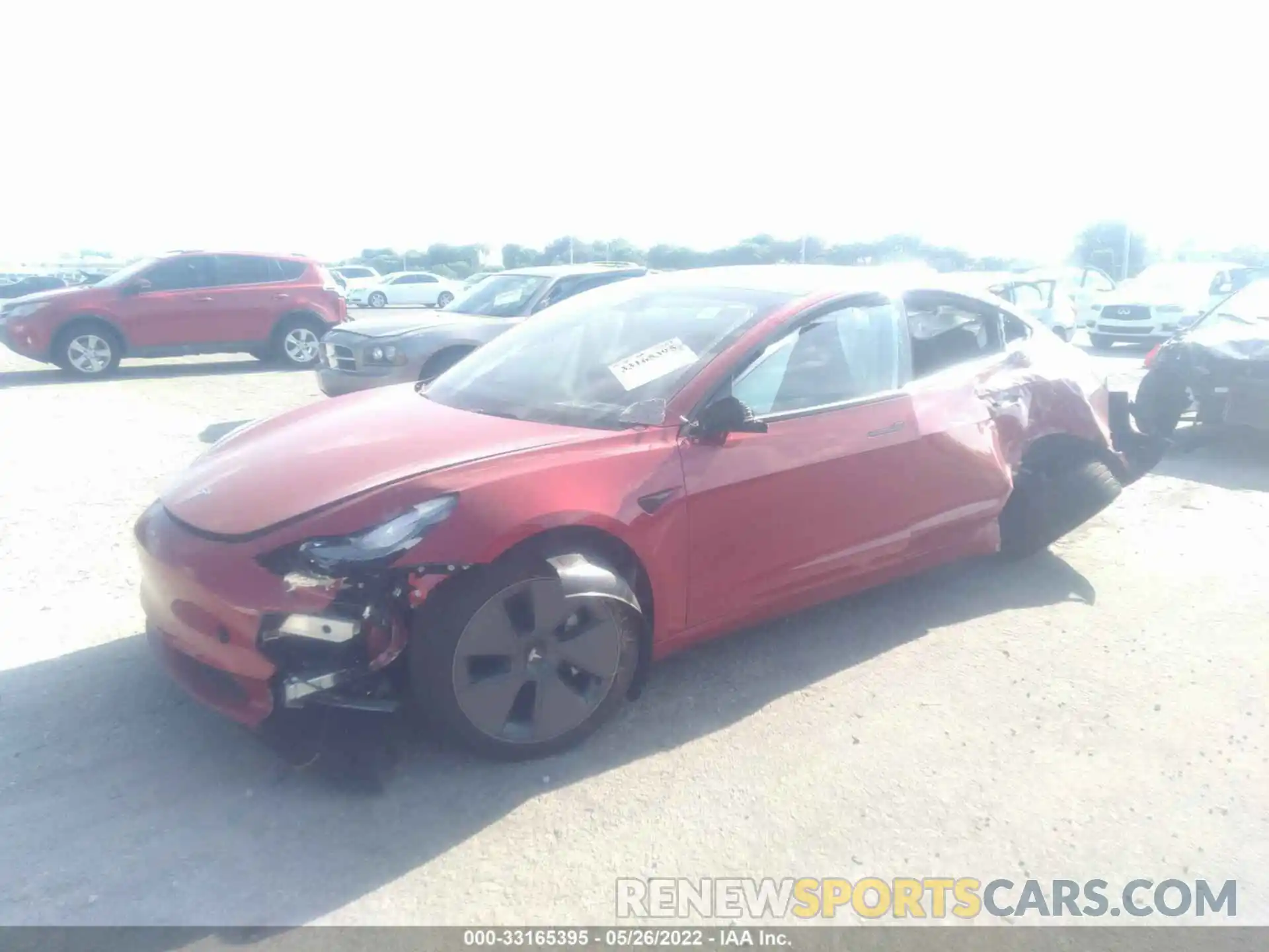 2 Photograph of a damaged car 5YJ3E1EB9NF162541 TESLA MODEL 3 2022