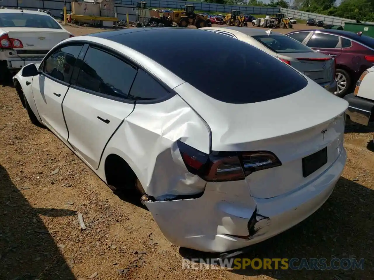 3 Photograph of a damaged car 5YJ3E1EB9NF177041 TESLA MODEL 3 2022