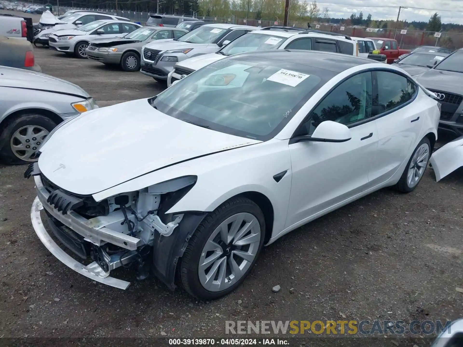 2 Photograph of a damaged car 5YJ3E1EB9NF178531 TESLA MODEL 3 2022