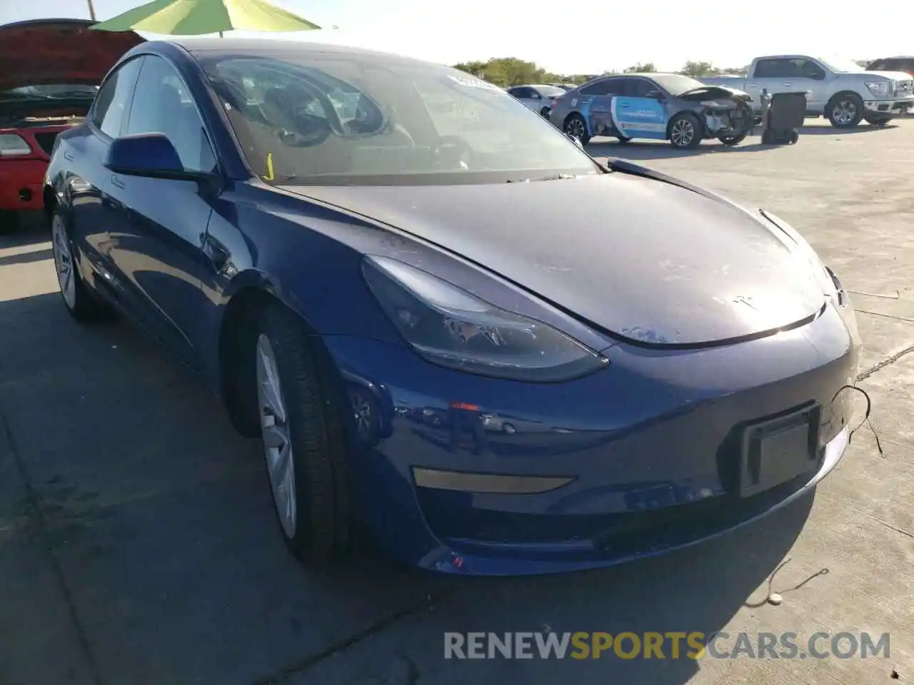 1 Photograph of a damaged car 5YJ3E1EB9NF185642 TESLA MODEL 3 2022