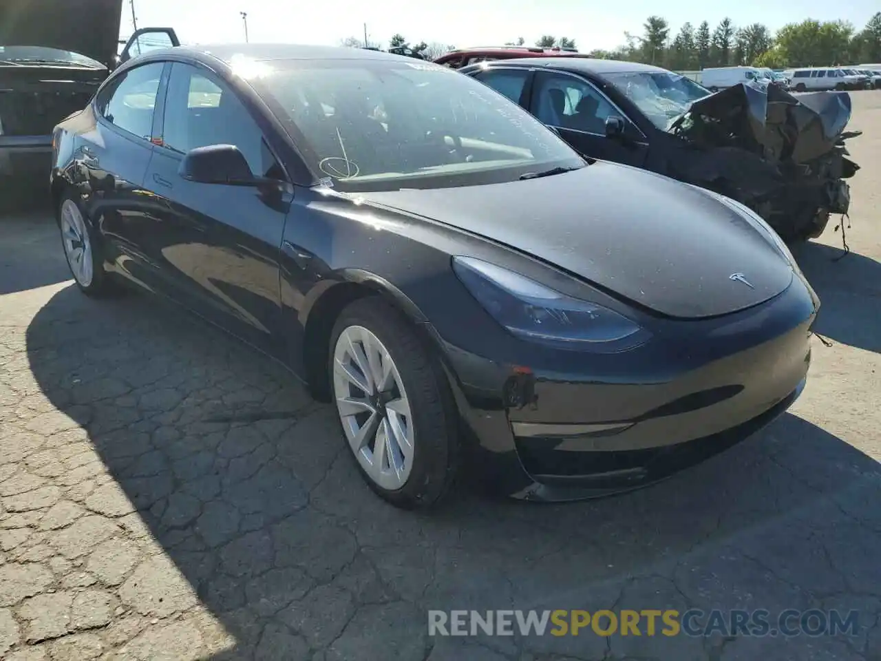 1 Photograph of a damaged car 5YJ3E1EB9NF187942 TESLA MODEL 3 2022