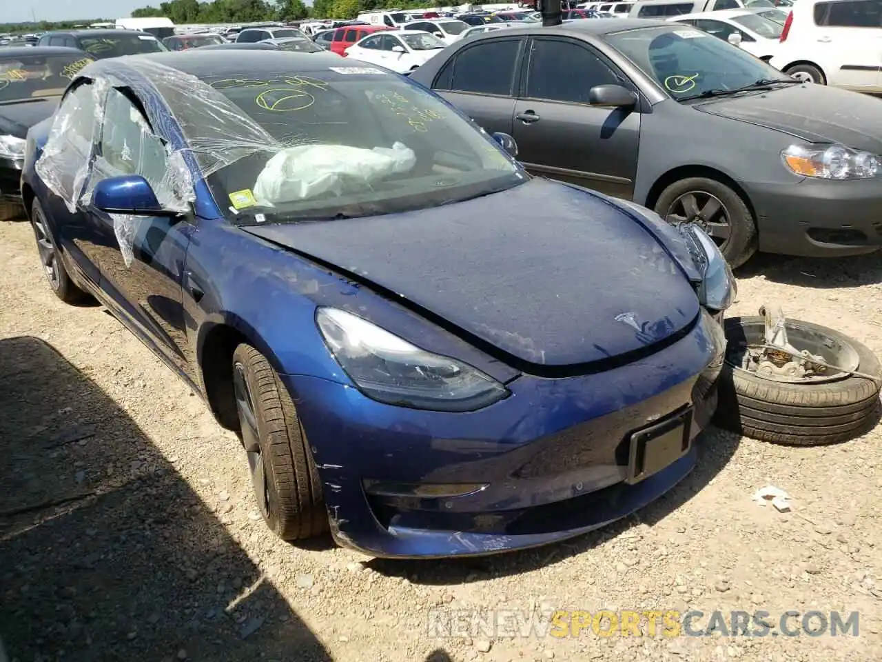 1 Photograph of a damaged car 5YJ3E1EB9NF188492 TESLA MODEL 3 2022