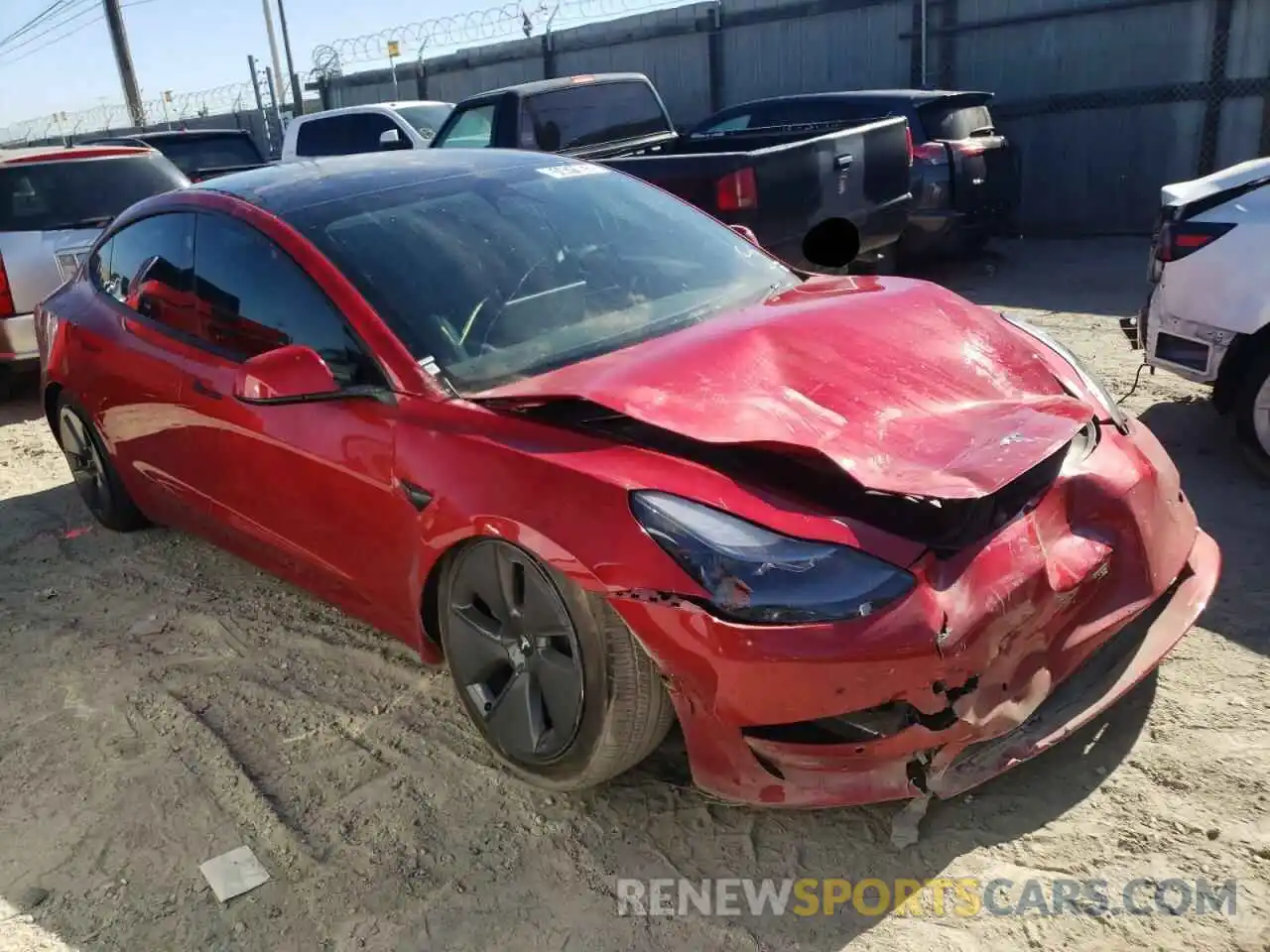 1 Photograph of a damaged car 5YJ3E1EB9NF190355 TESLA MODEL 3 2022