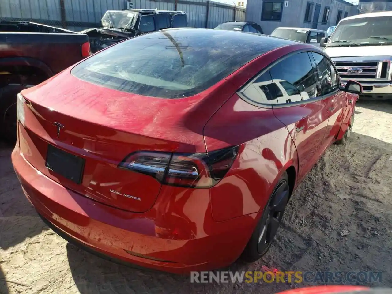 4 Фотография поврежденного автомобиля 5YJ3E1EB9NF190355 TESLA MODEL 3 2022