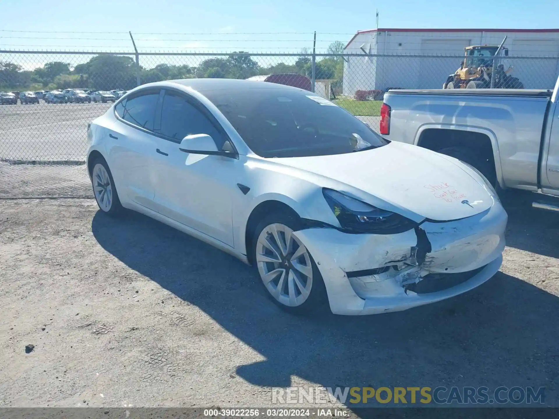 1 Photograph of a damaged car 5YJ3E1EB9NF195734 TESLA MODEL 3 2022