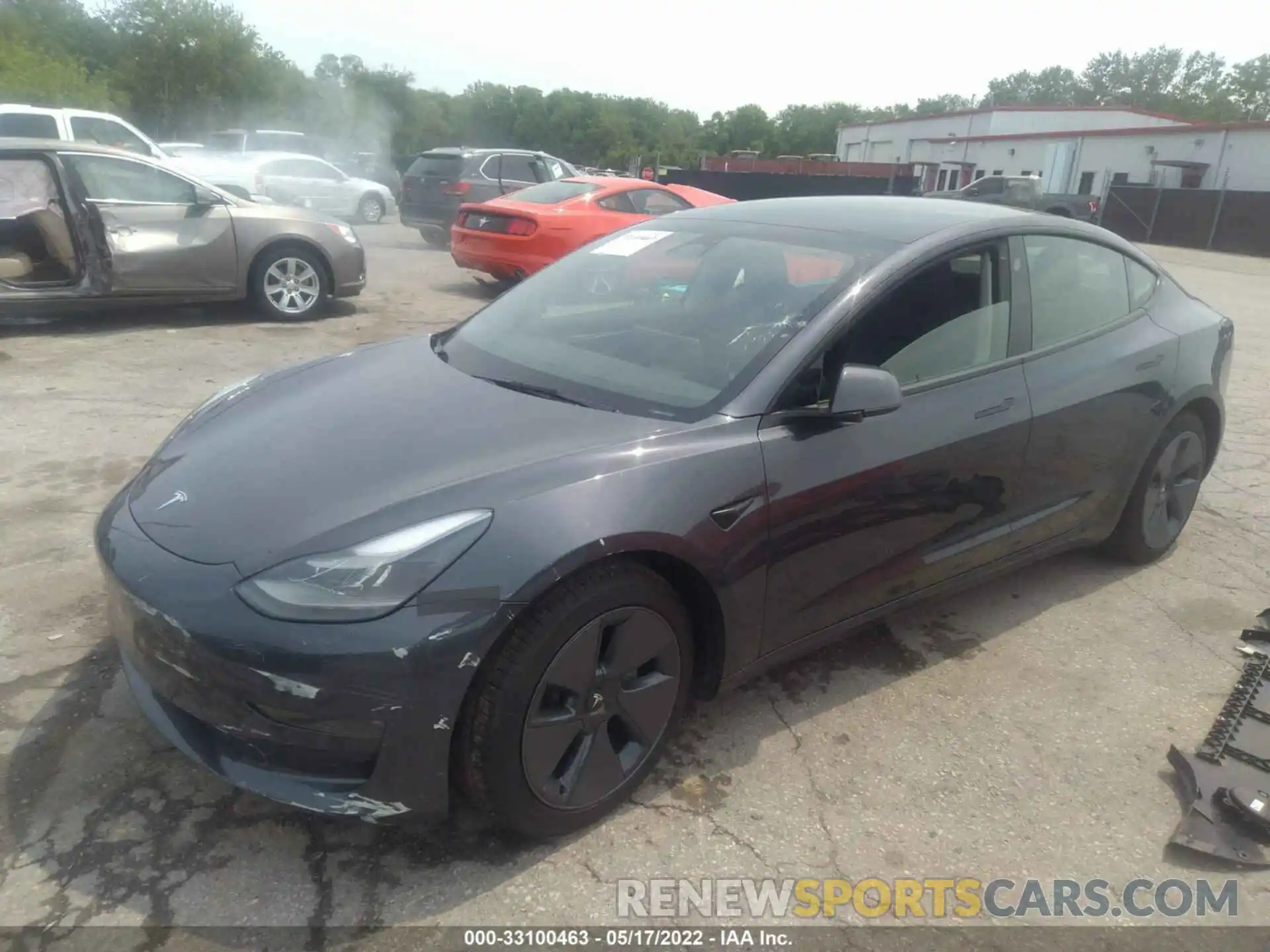 2 Photograph of a damaged car 5YJ3E1EB9NF206327 TESLA MODEL 3 2022