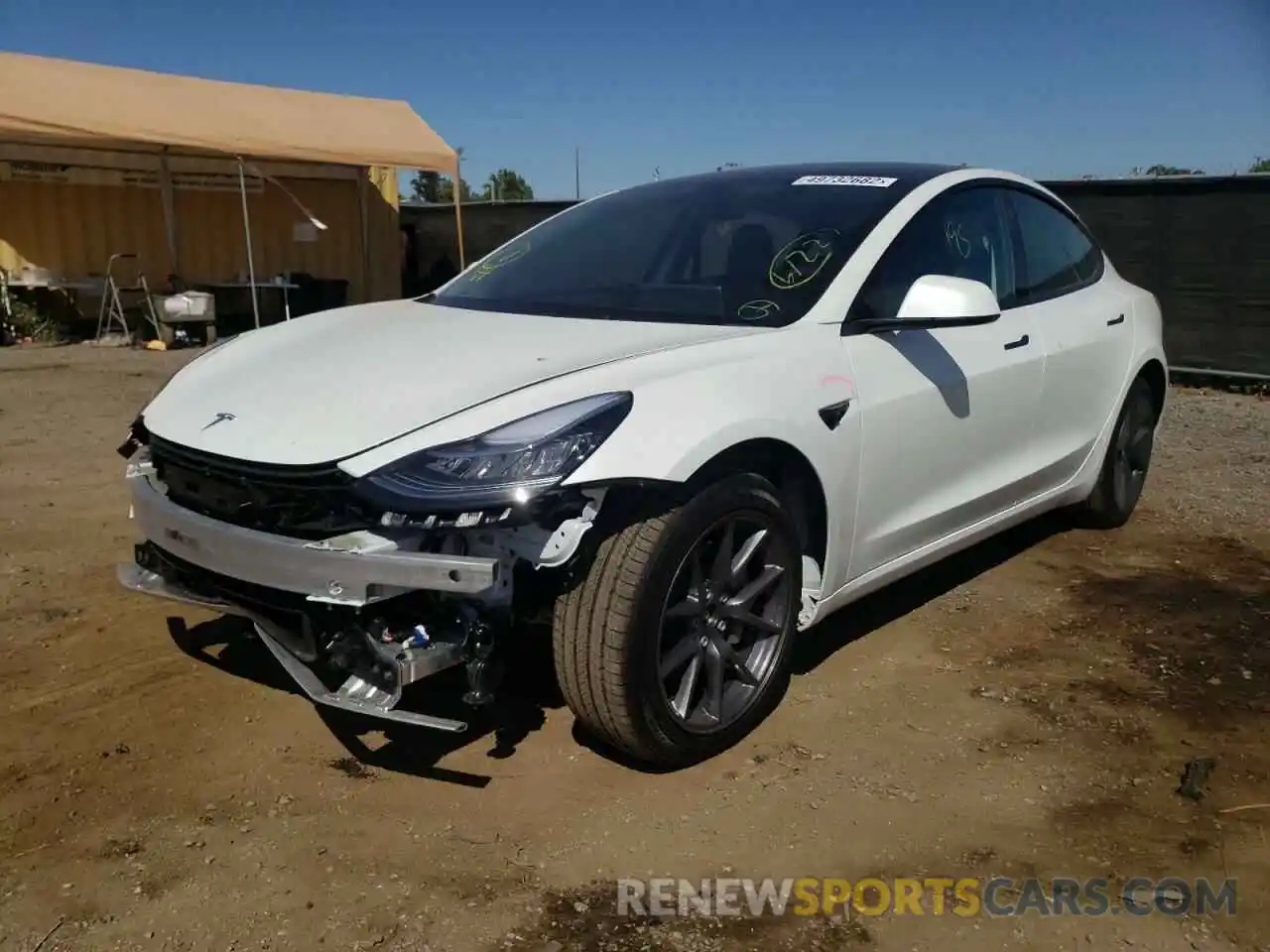 2 Photograph of a damaged car 5YJ3E1EB9NF258718 TESLA MODEL 3 2022